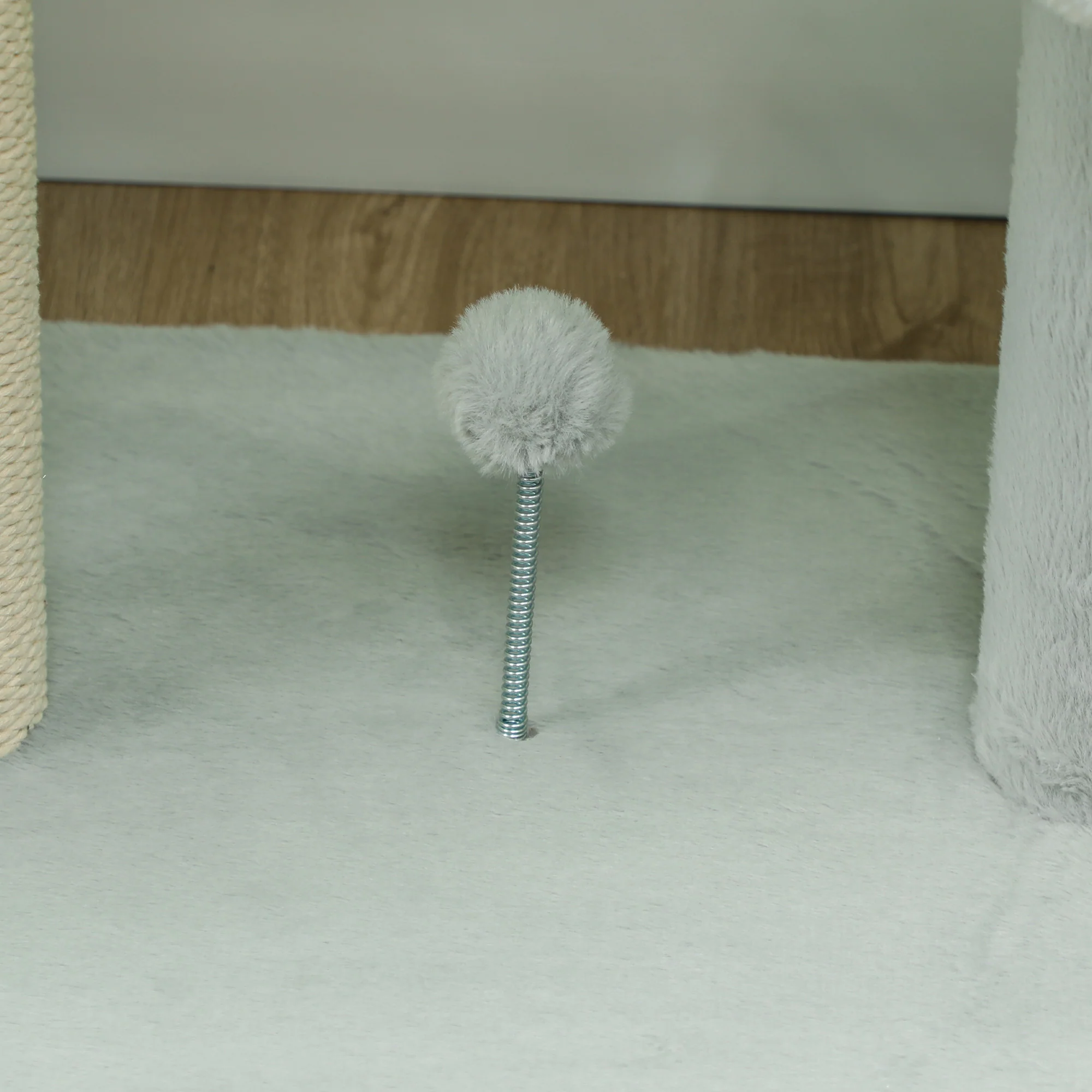 Pawhut Árbol Para Gatos De Suelo A Techo Con Altura Ajustable 225-255 Cm Gris - Image 4