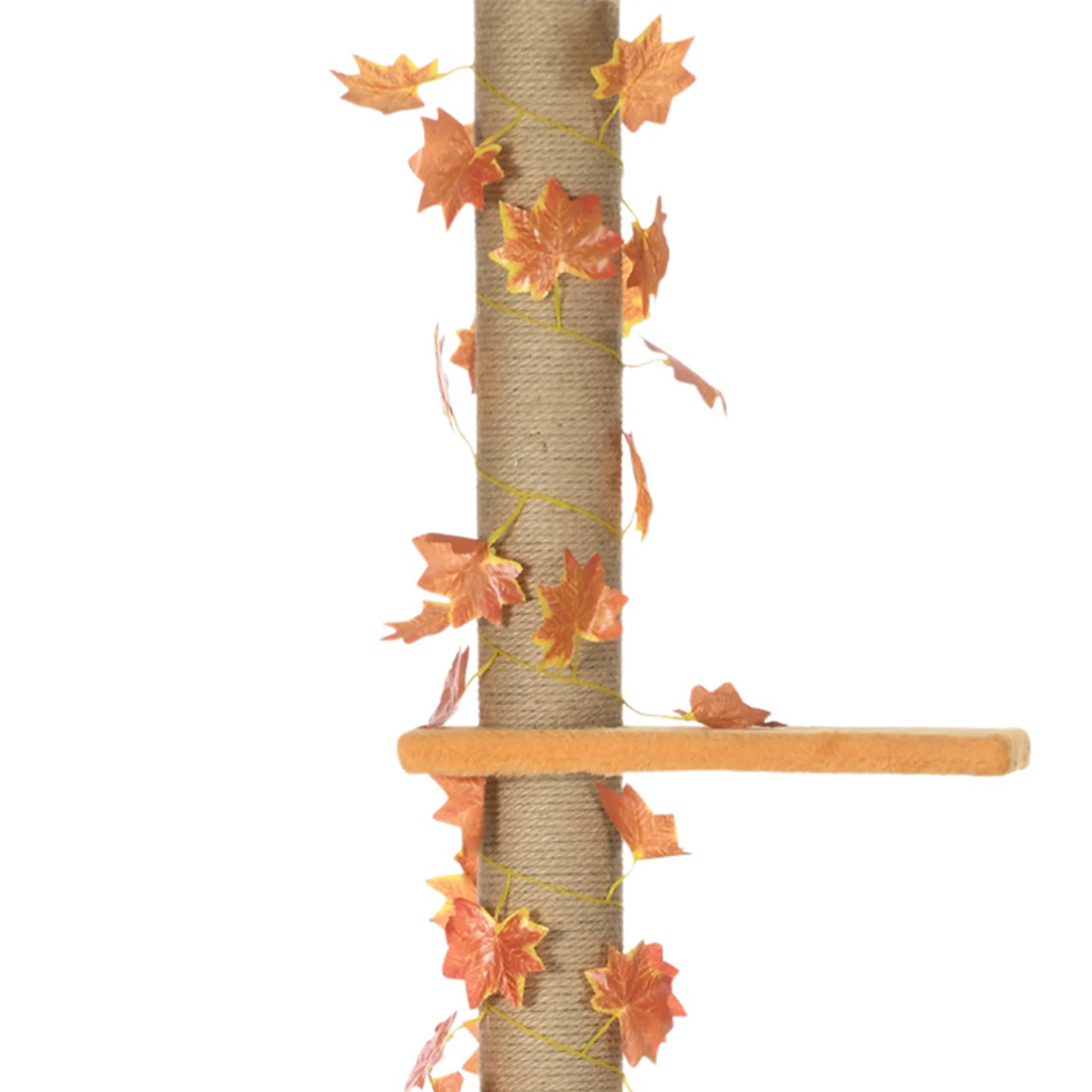 Pawhut Árbol Para Gatos De Suelo A Techo De 202-242 Cm Con 3 Plataformas Naranja - Image 4