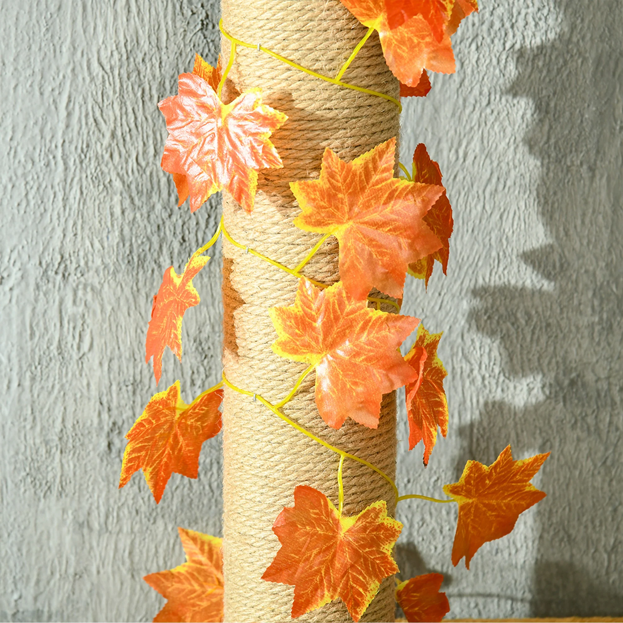 Pawhut Árbol Para Gatos De Suelo A Techo De 202-242 Cm Con 3 Plataformas Naranja - Image 5