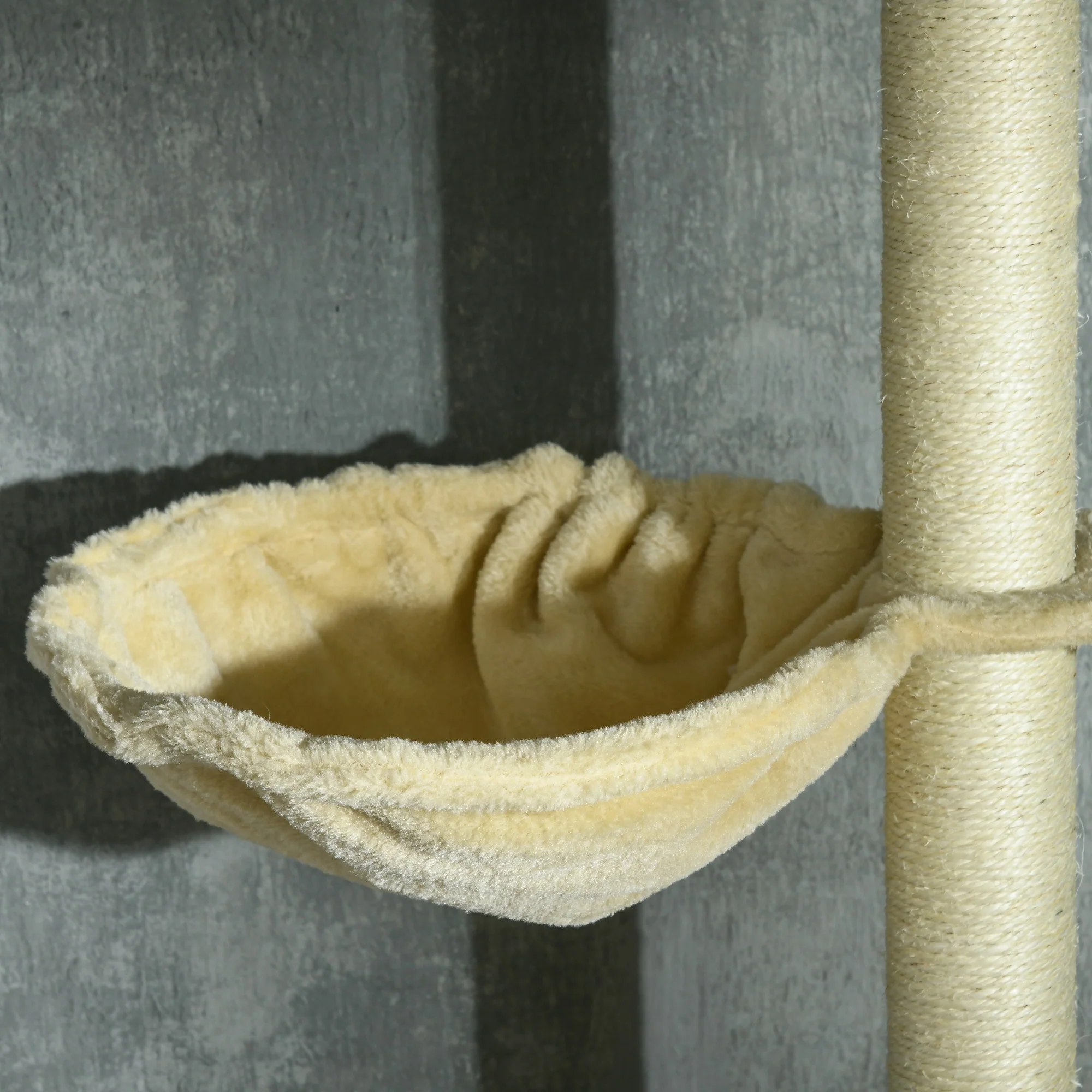 Pawhut Árbol Para Gatos De Suelo A Techo De 230-250cm Con Altura Ajustable Beige - Image 4