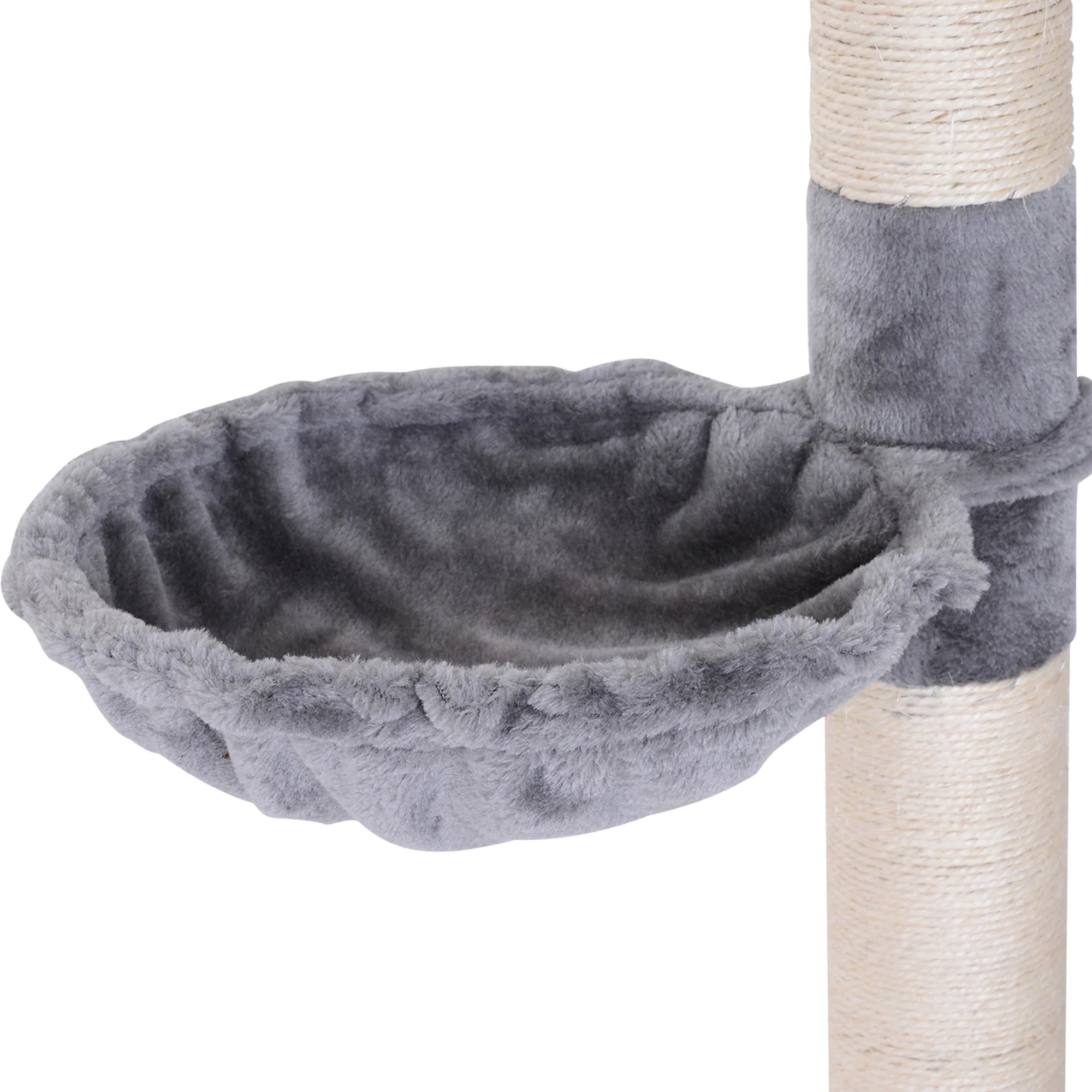 Pawhut Árbol Para Gatos De Suelo Al Techo De 230-260 Cm Con Plataformas Gris - Image 4