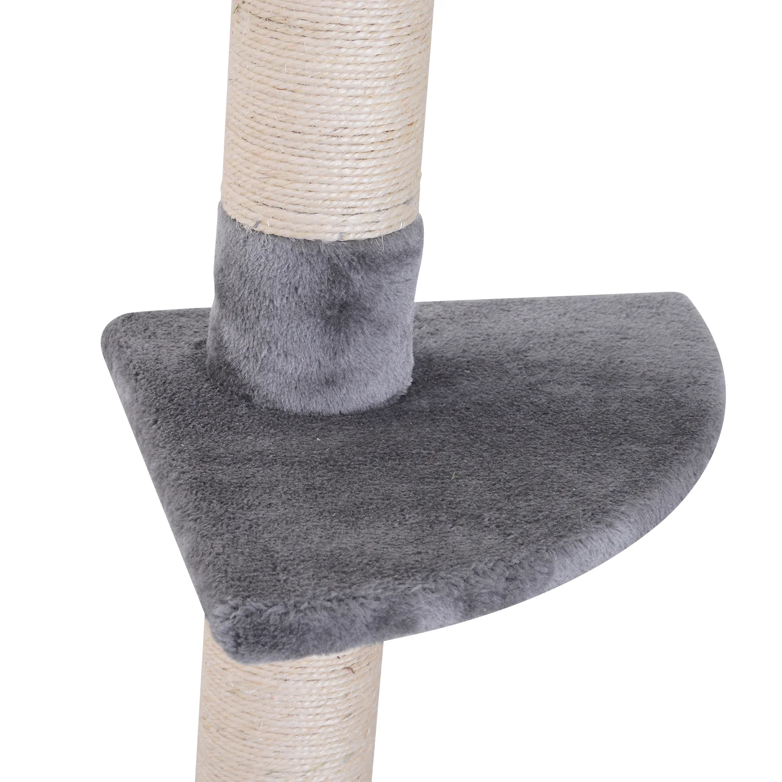 Pawhut Árbol Para Gatos De Suelo Al Techo De 230-260 Cm Con Plataformas Gris - Image 5