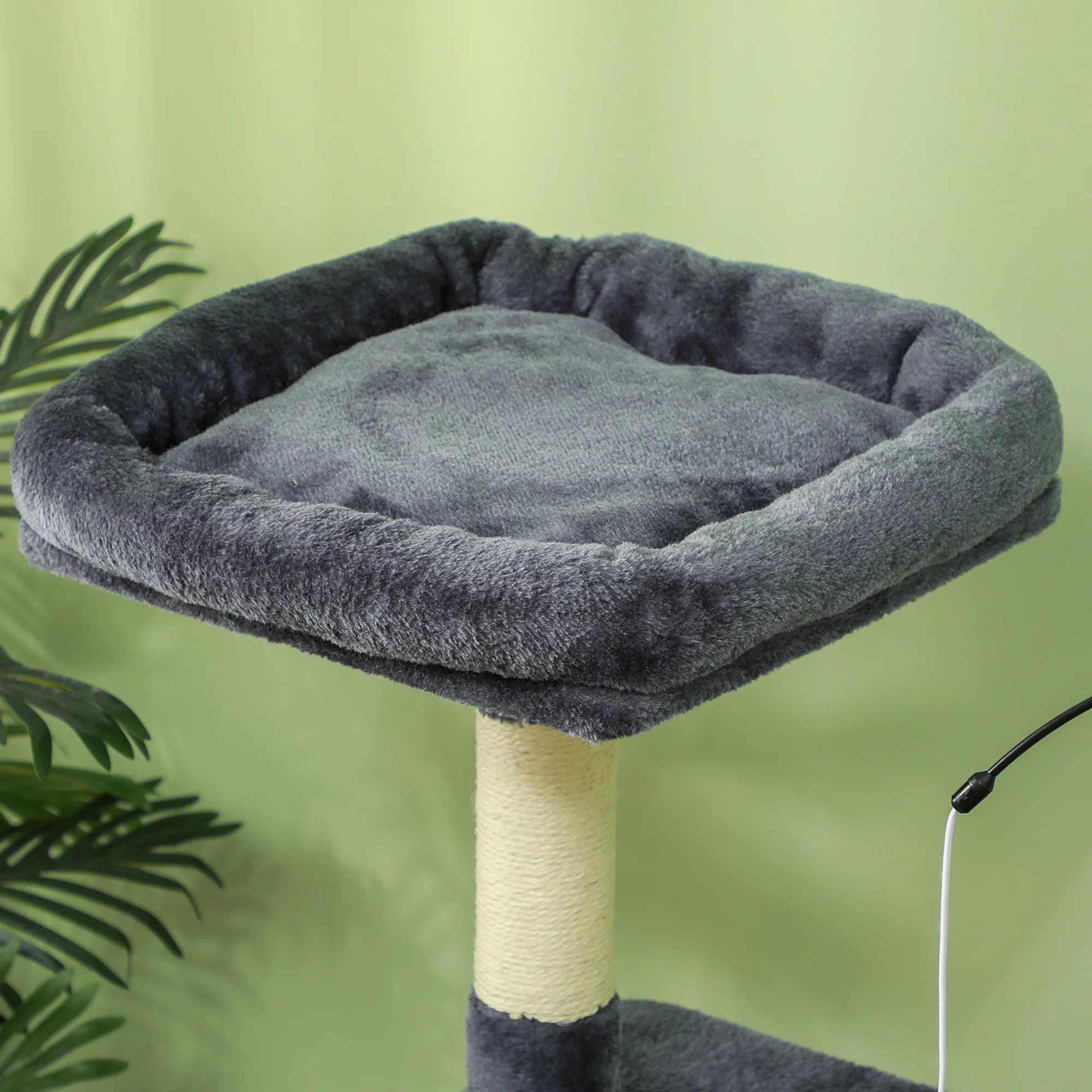 Pawhut Árbol Rascador Para Gatos 134 Cm Con Nidos Plataformas Gris Oscuro - Image 5