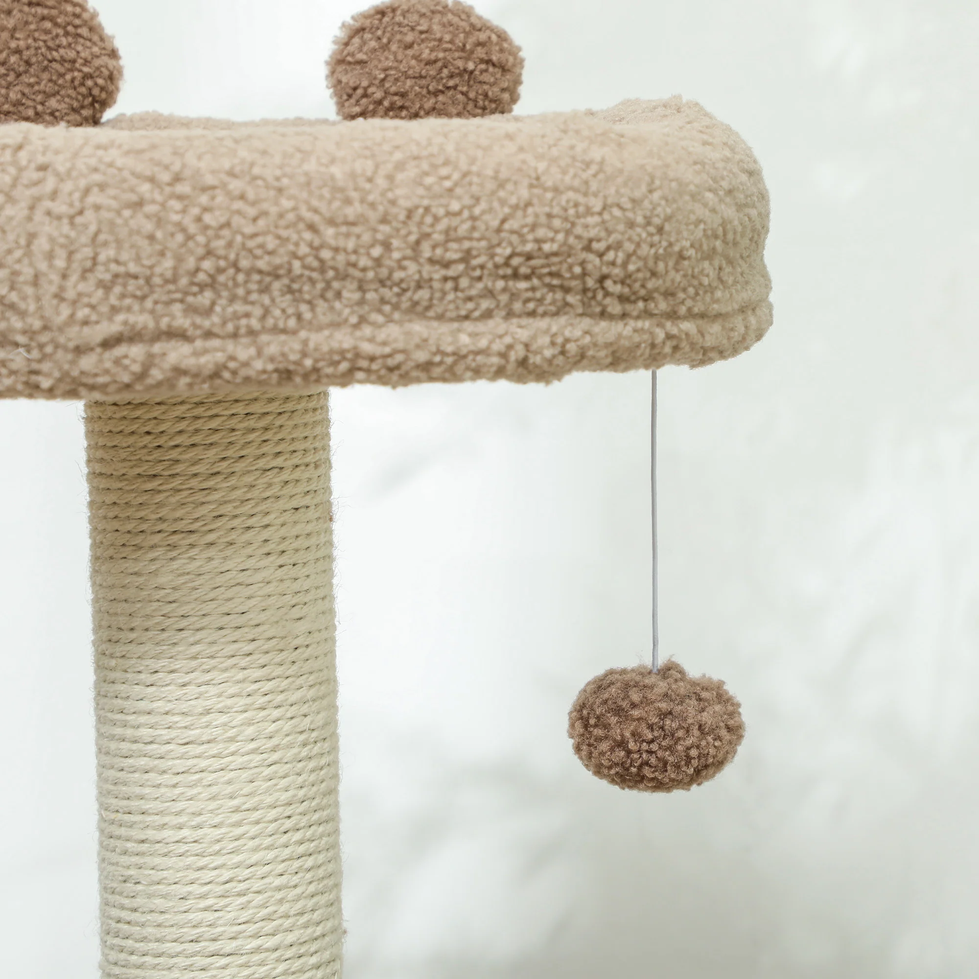 Pawhut Árbol Rascador Para Gatos Altura 88 Cm Con Nido Escalera Café - Image 5