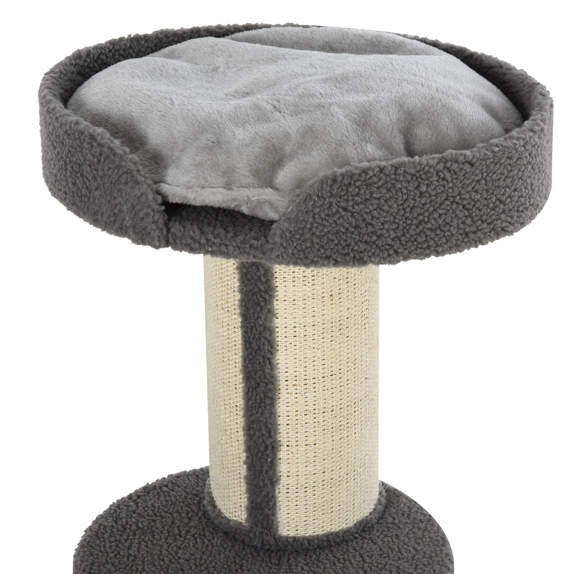 Pawhut Árbol Rascador Para Gatos Altura 91 Cm De 3 Niveles 45x45x91cm Gris - Image 4