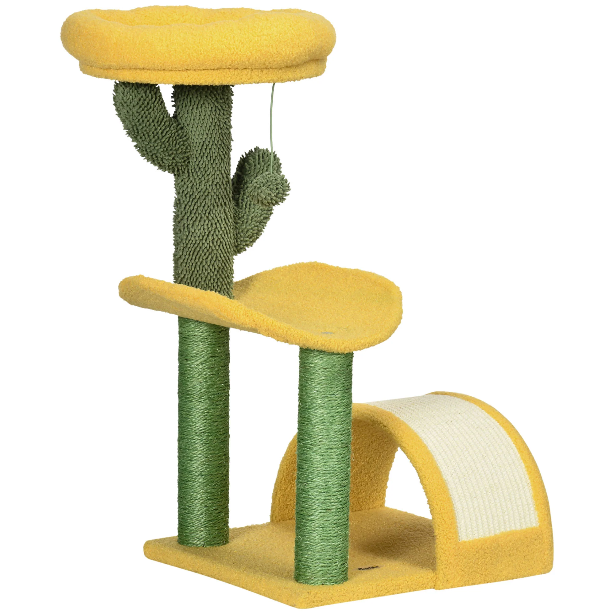 Pawhut Árbol Rascador Para Gatos Con Cama Poste De Sisal Rascadora 40x35x72 Cm