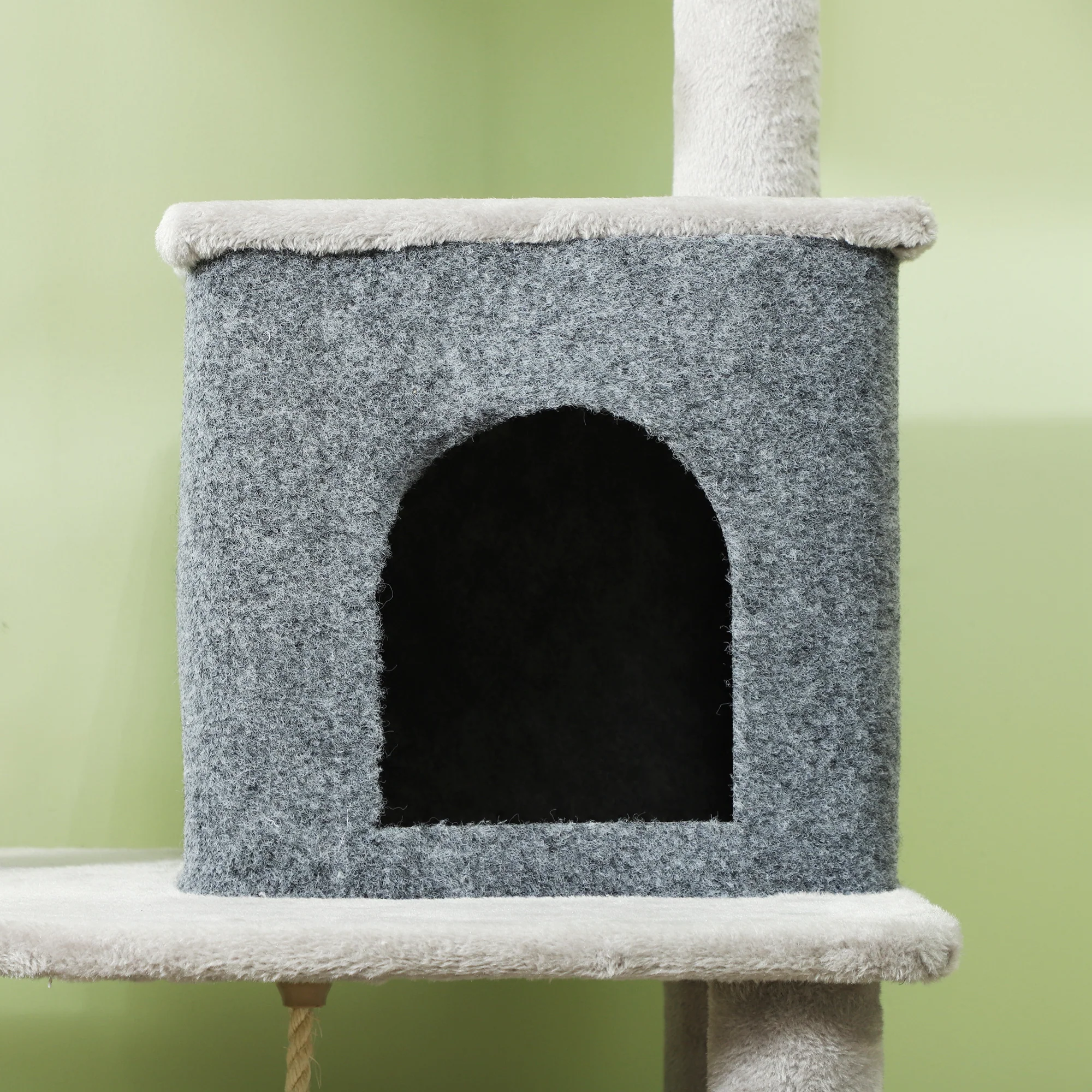 Pawhut Árbol Rascador Para Gatos Grande Altura 132 Cm Gris Claro - Image 4
