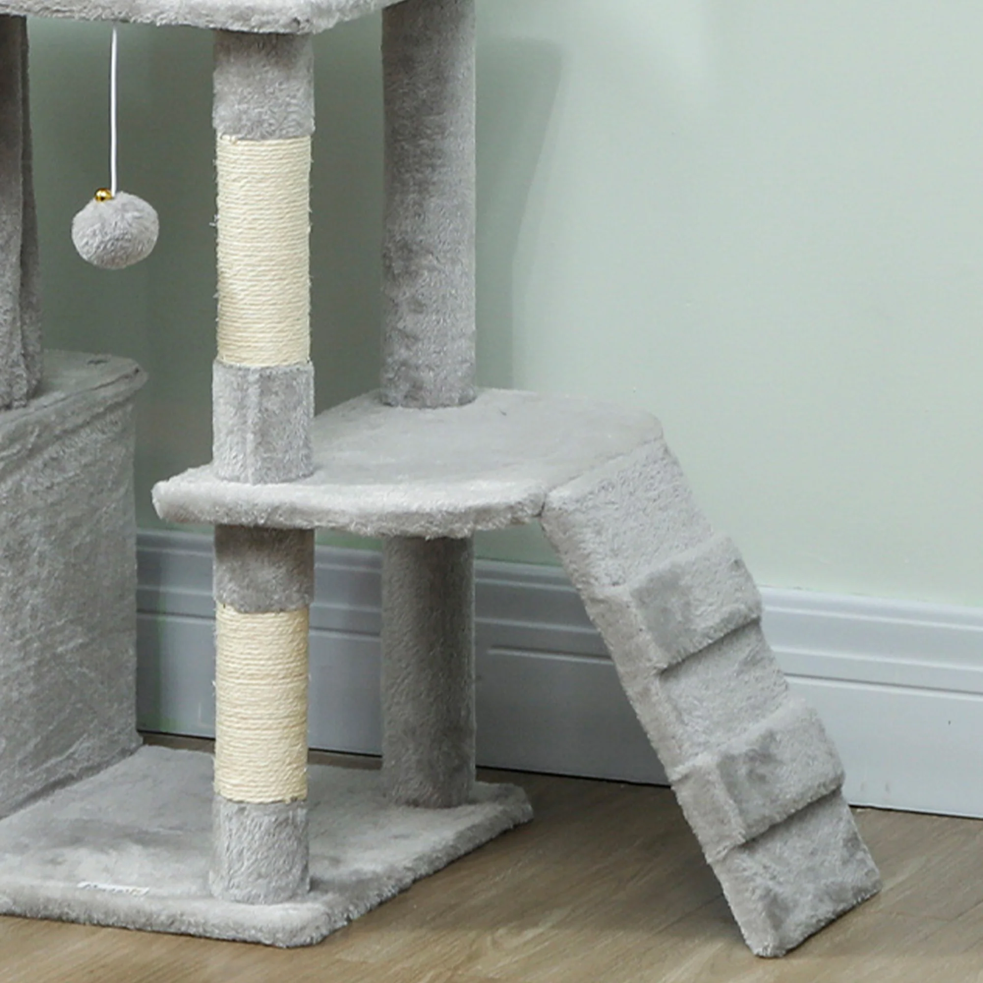 Pawhut Árbol Rascador Para Gatos Grande Altura 170 Cm Gris Claro - Image 4