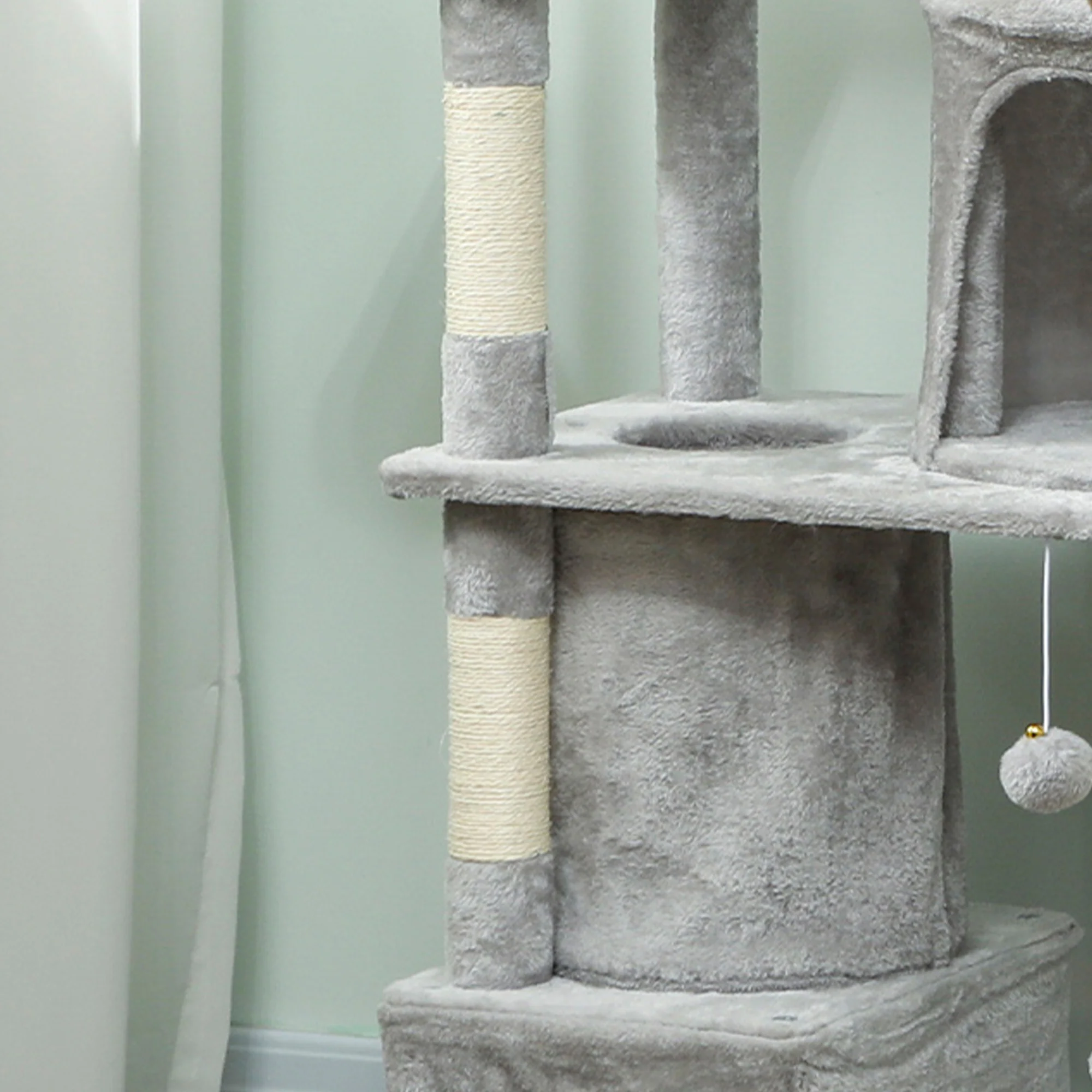 Pawhut Árbol Rascador Para Gatos Grande Altura 170 Cm Gris Claro - Image 5