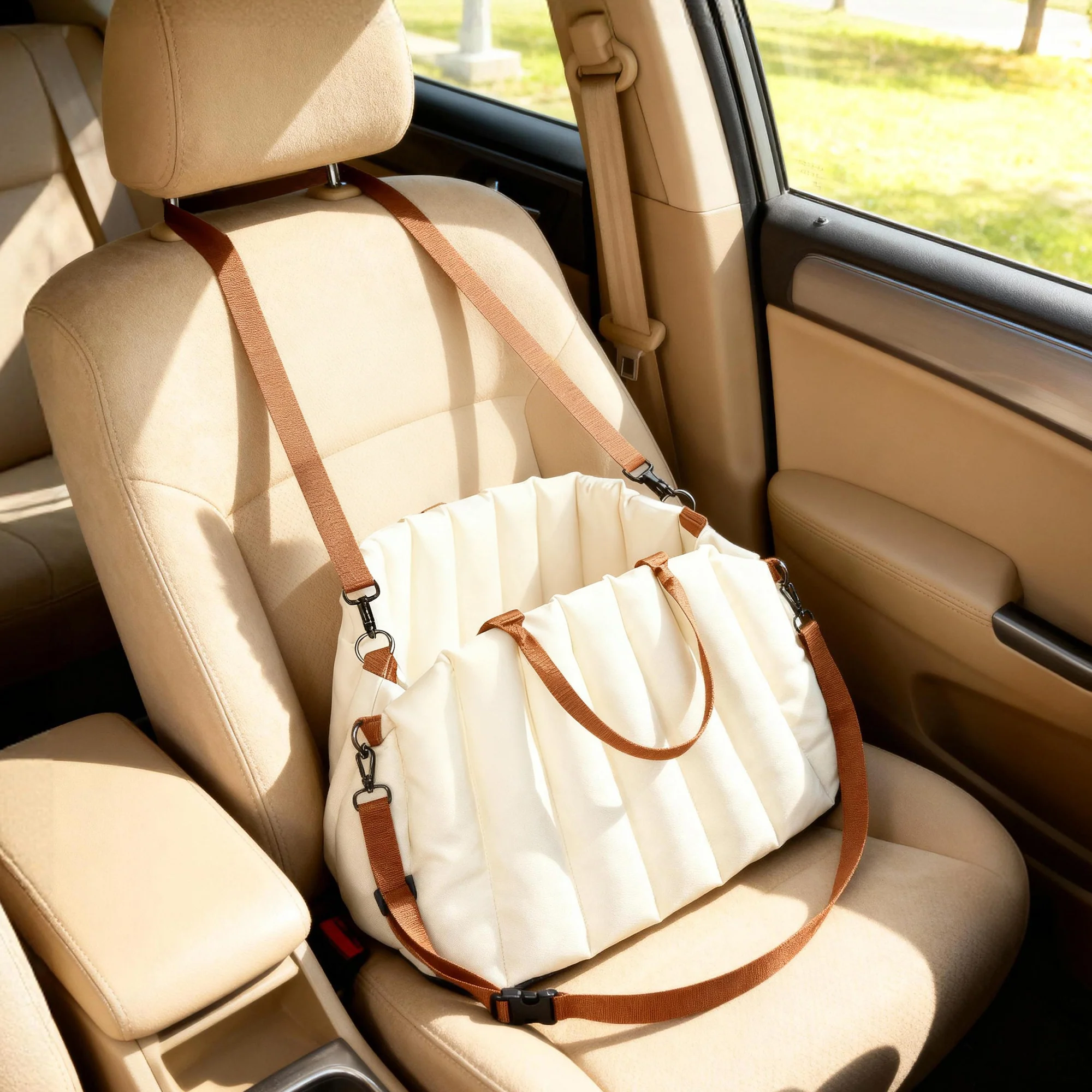 Pawhut Asiento De Coche Para Perros Pequeños Con Base Antideslizante Y Cinturón - Image 2
