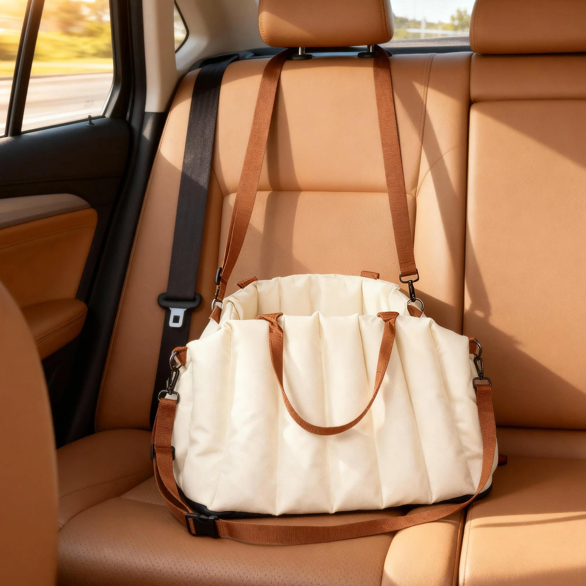 Pawhut Asiento De Coche Para Perros Pequeños Con Base Antideslizante Y Cinturón - Image 4