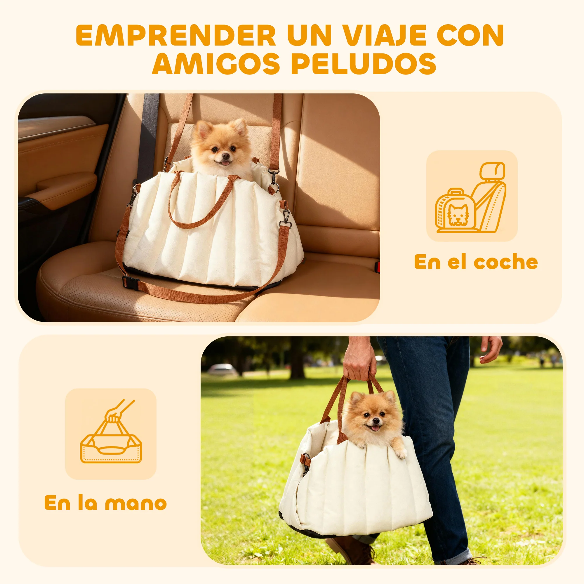 Pawhut Asiento De Coche Para Perros Pequeños Con Base Antideslizante Y Cinturón - Image 6