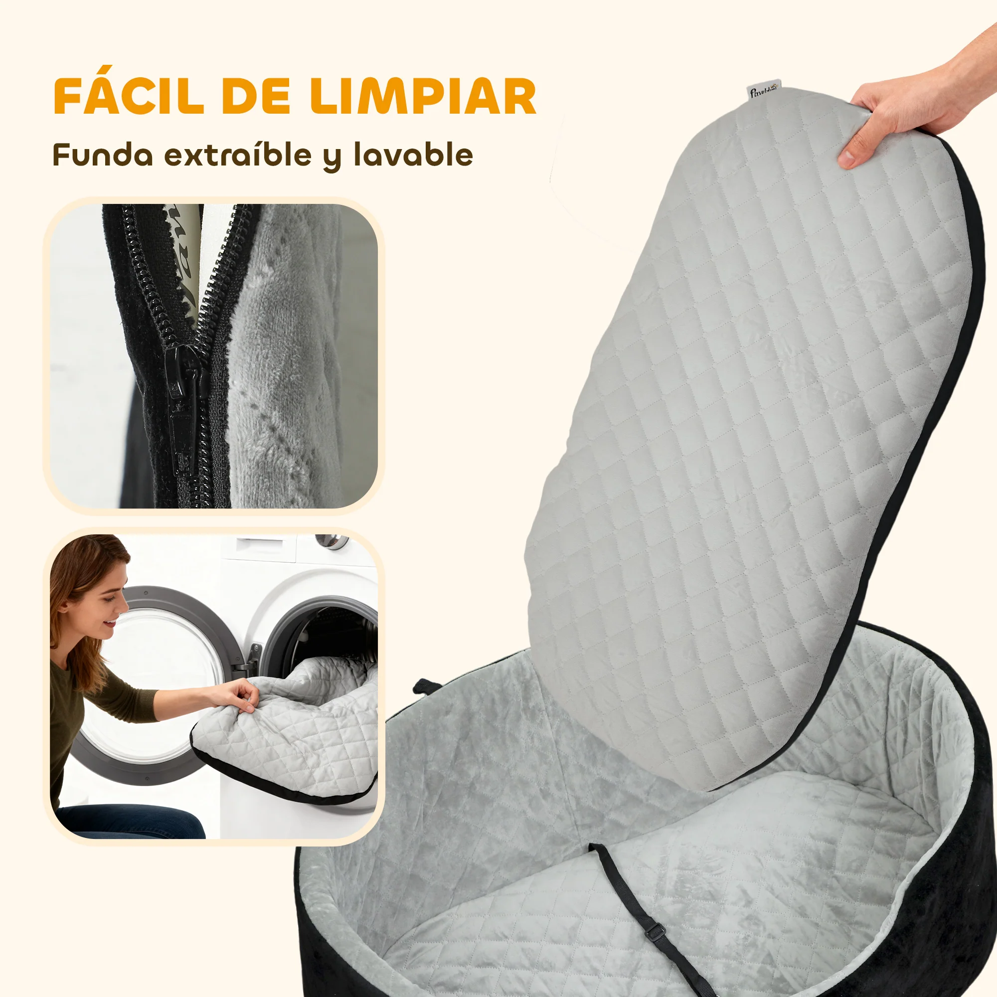 Pawhut Asiento De Coche Para Perros Pequeños Y Medianos Con Funda Extraíble - Image 6
