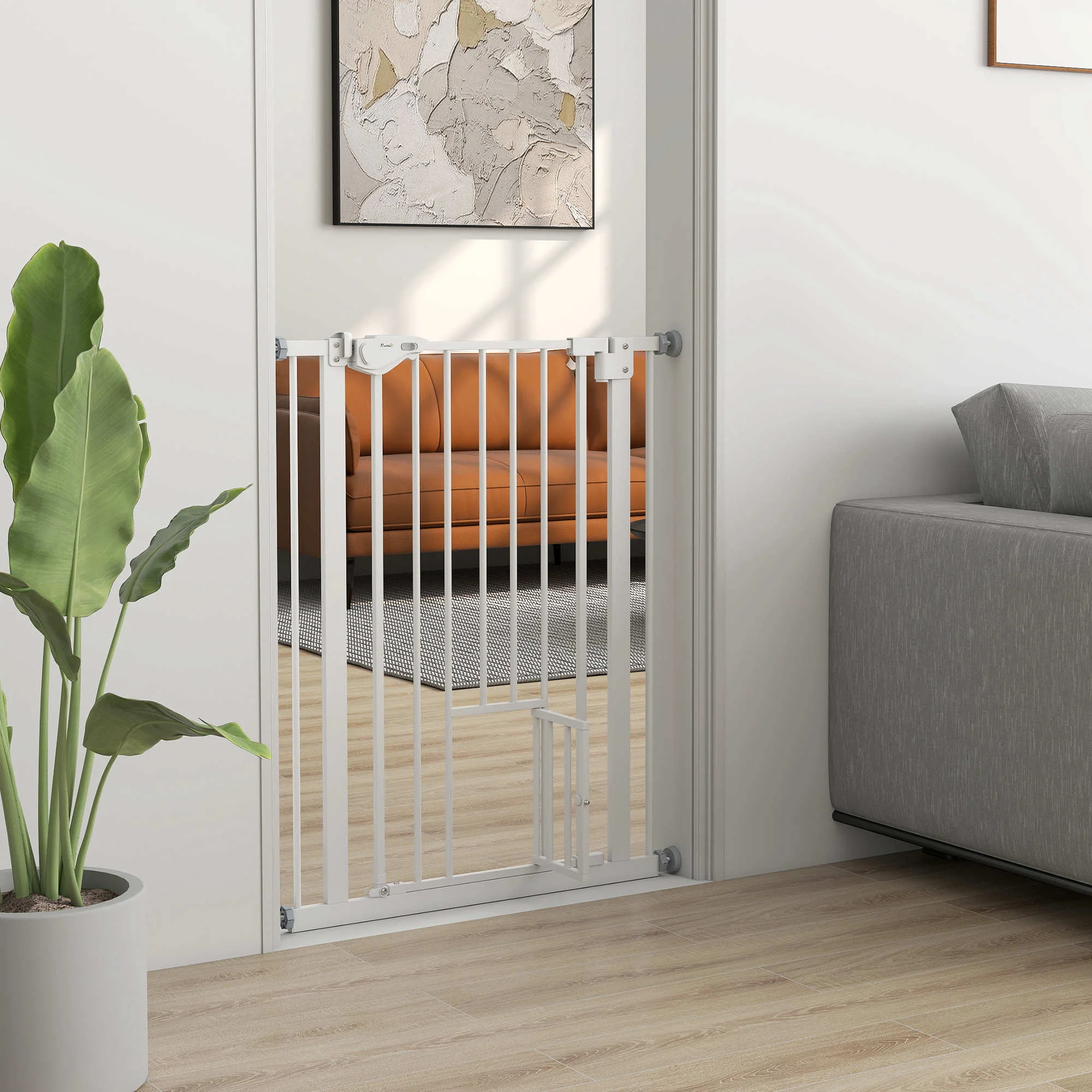 Pawhut Barrera De Seguridad De Perros Escaleras Puertas 74-80 Cm Altura 91,4 Cm - Image 2