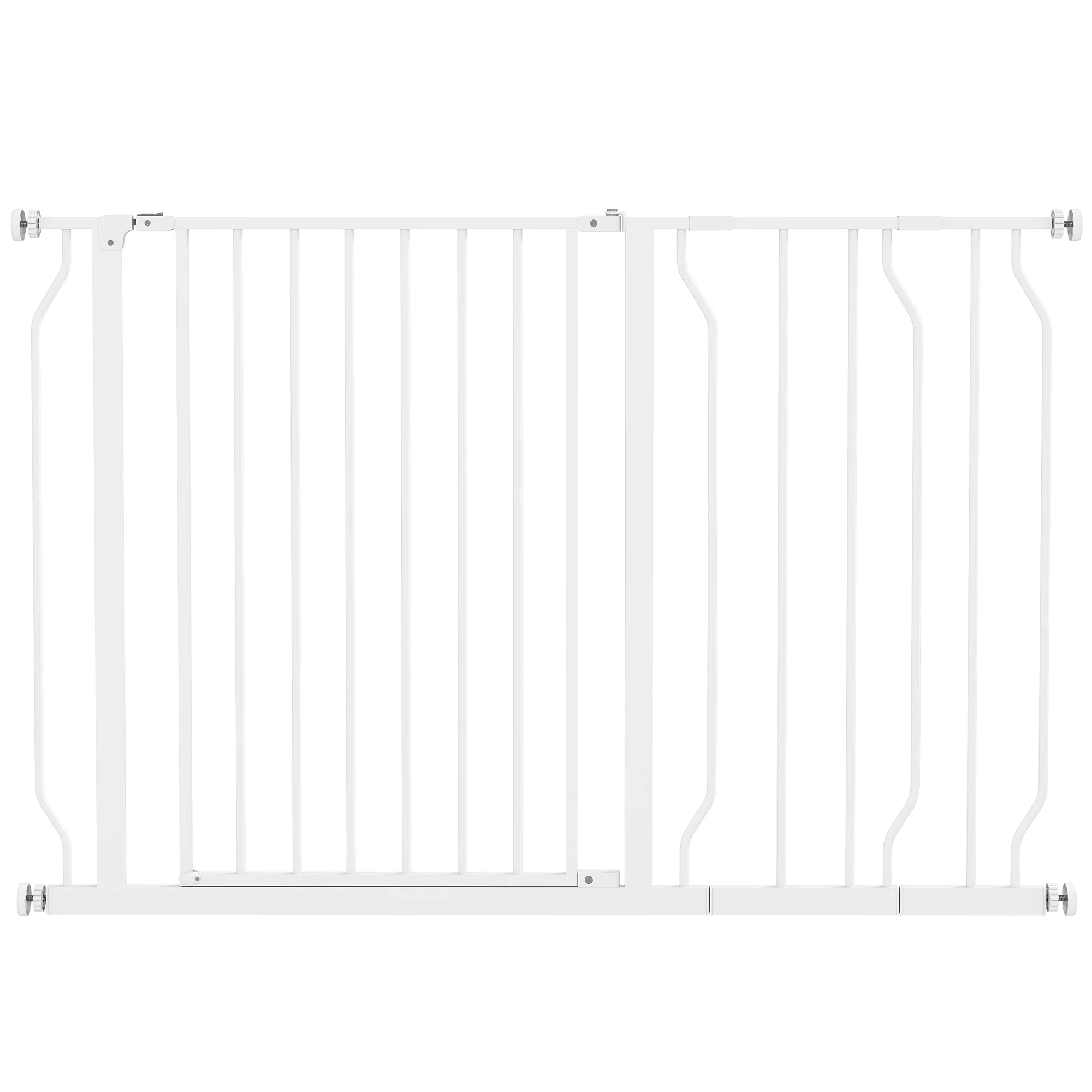 Pawhut Barrera De Seguridad De Perros Para Escaleras 75-115 Cm Con 2 Extensiones