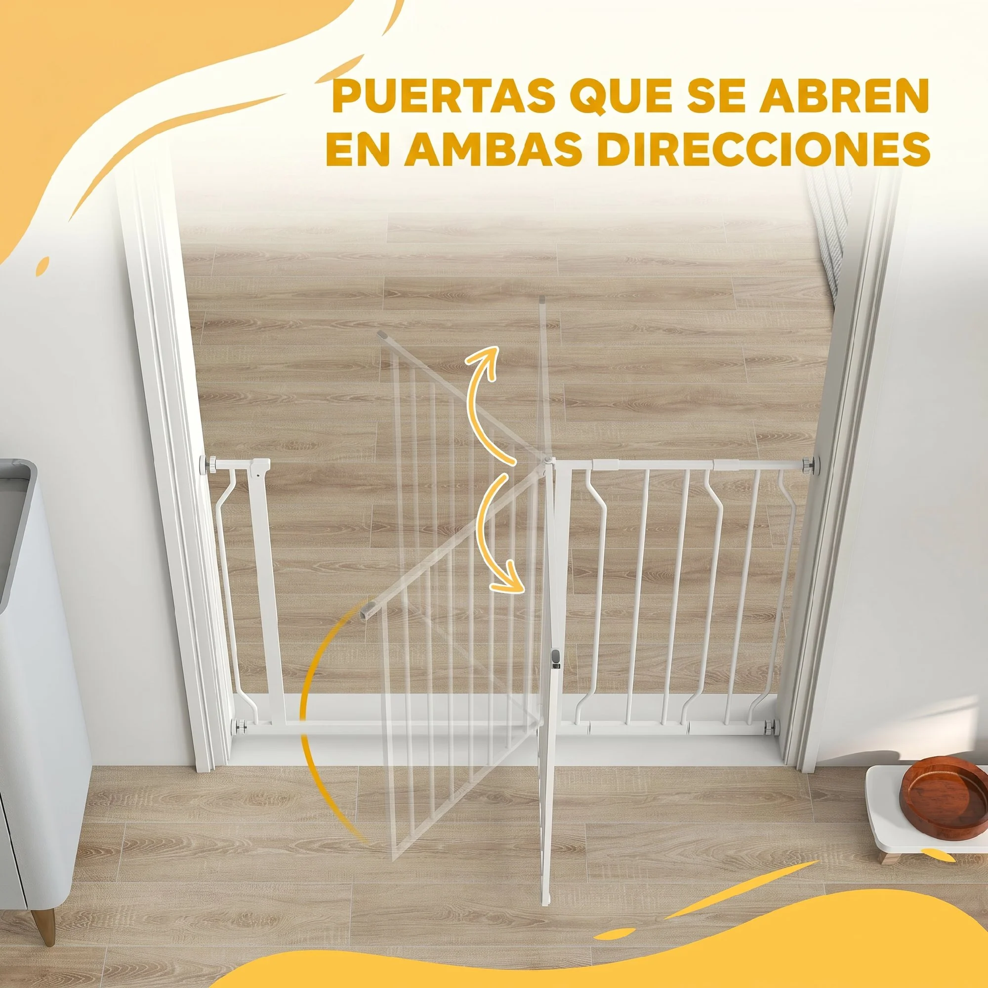 Pawhut Barrera De Seguridad De Perros Para Escaleras 75-115 Cm Con 2 Extensiones - Image 4