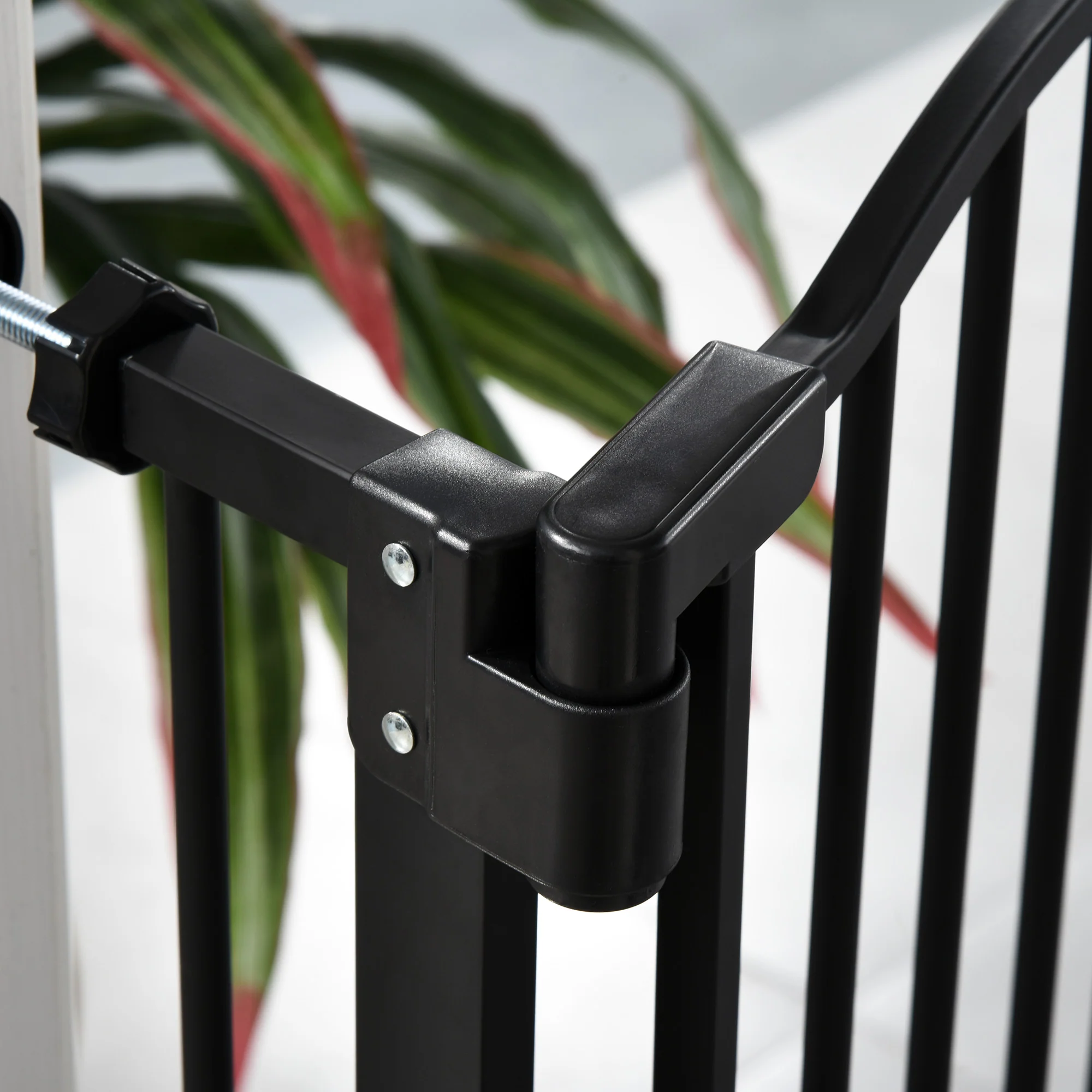 Pawhut Barrera De Seguridad Extensible Con 2 Extensiones 74-80x94 Cm Negro - Image 5