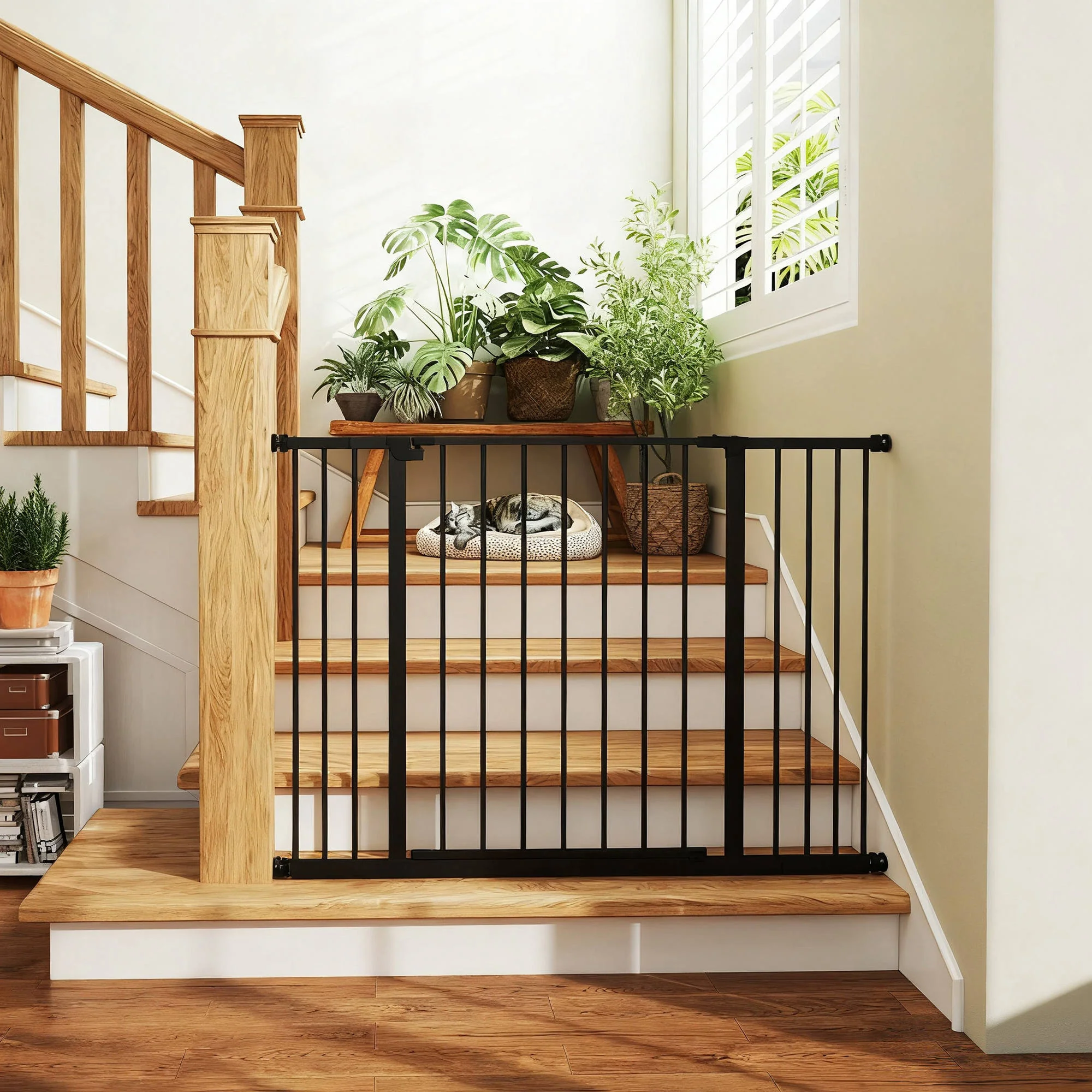 Pawhut Barrera De Seguridad Extensible Puertas Escaleras Metálica Para Perros - Image 4