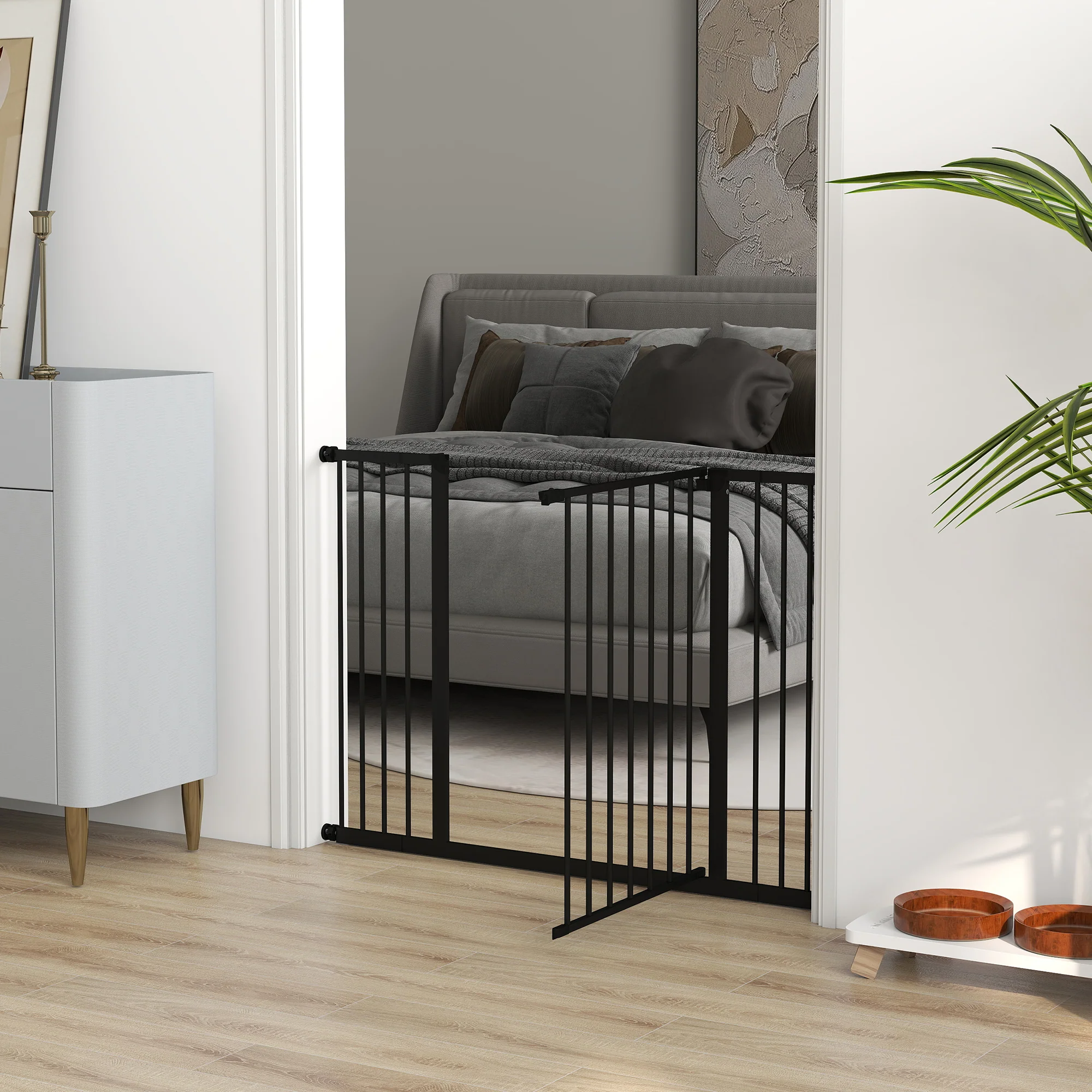 Pawhut Barrera De Seguridad Extensible Puertas Escaleras Metálica Para Perros - Image 5
