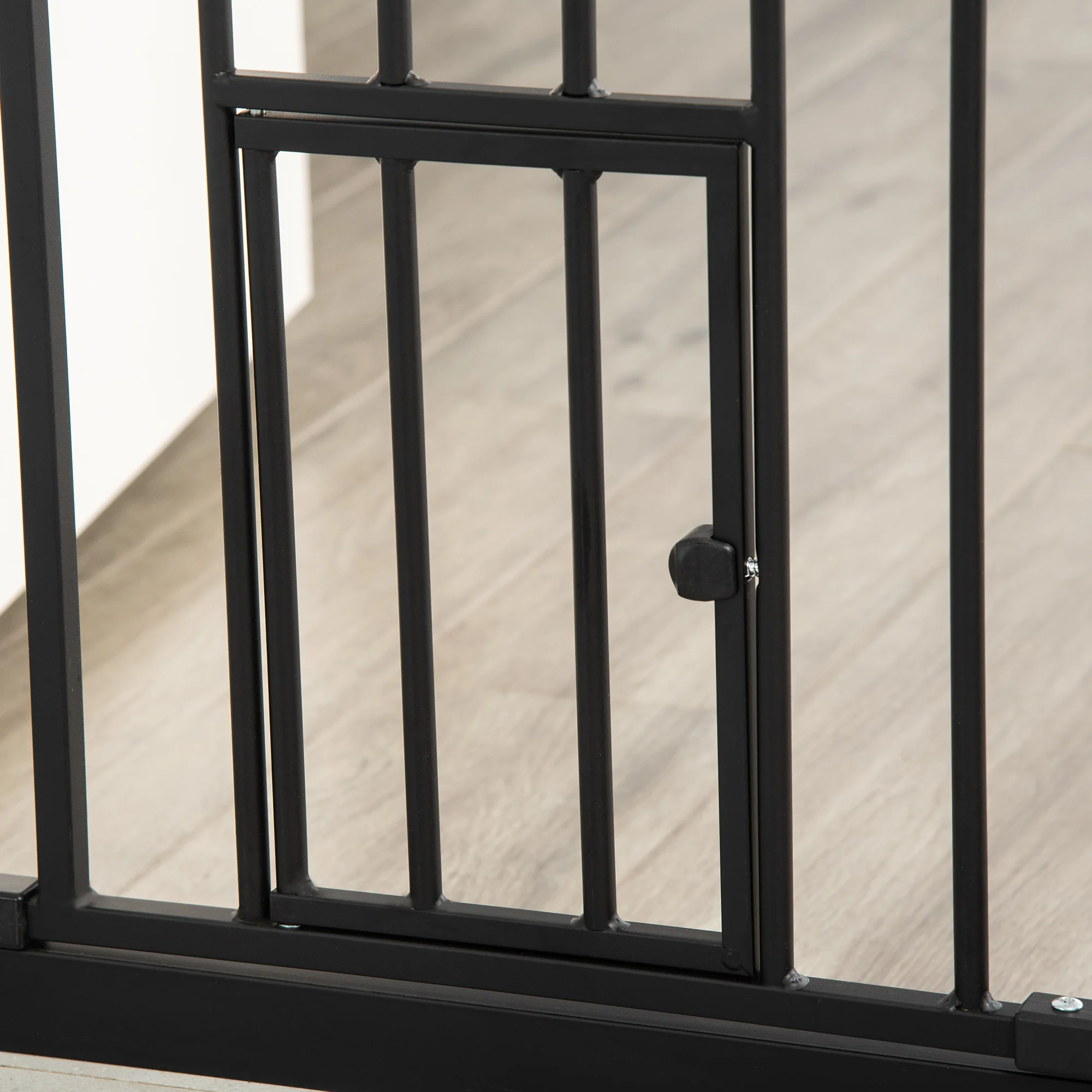 Pawhut Barrera De Seguridad Para Perros Con 1 Puerta 74-101x104,1 Cm Negro - Image 5