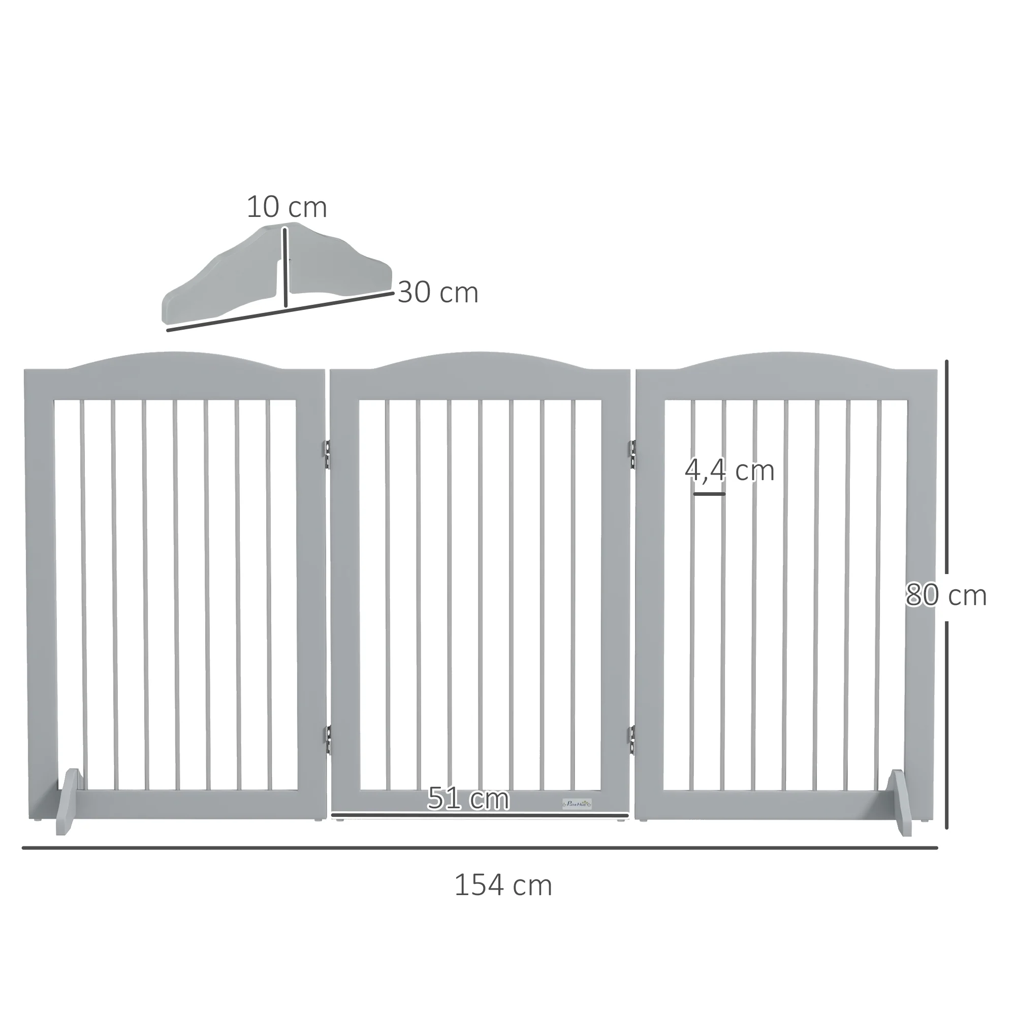 Pawhut Barrera De Seguridad Para Perros Plegable 154x30x80 Cm Con Soporte De Pie - Image 3