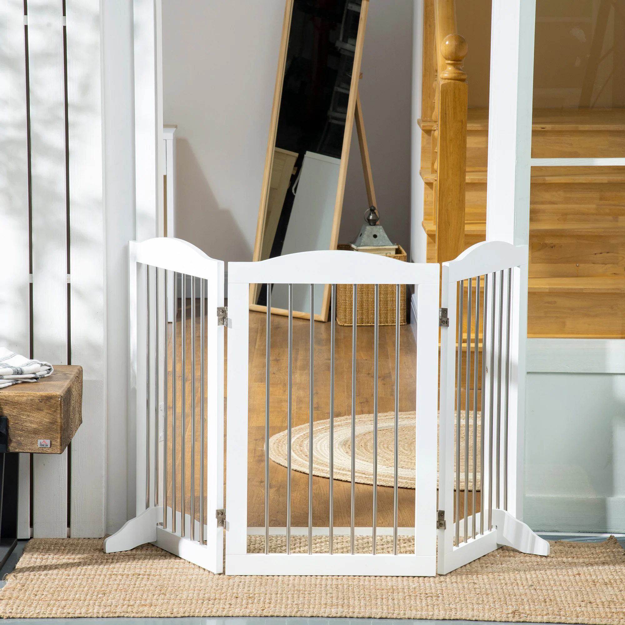 Pawhut Barrera De Seguridad Para Perros Plegable 154x30x80 Cm Con Soporte De Pie - Image 2