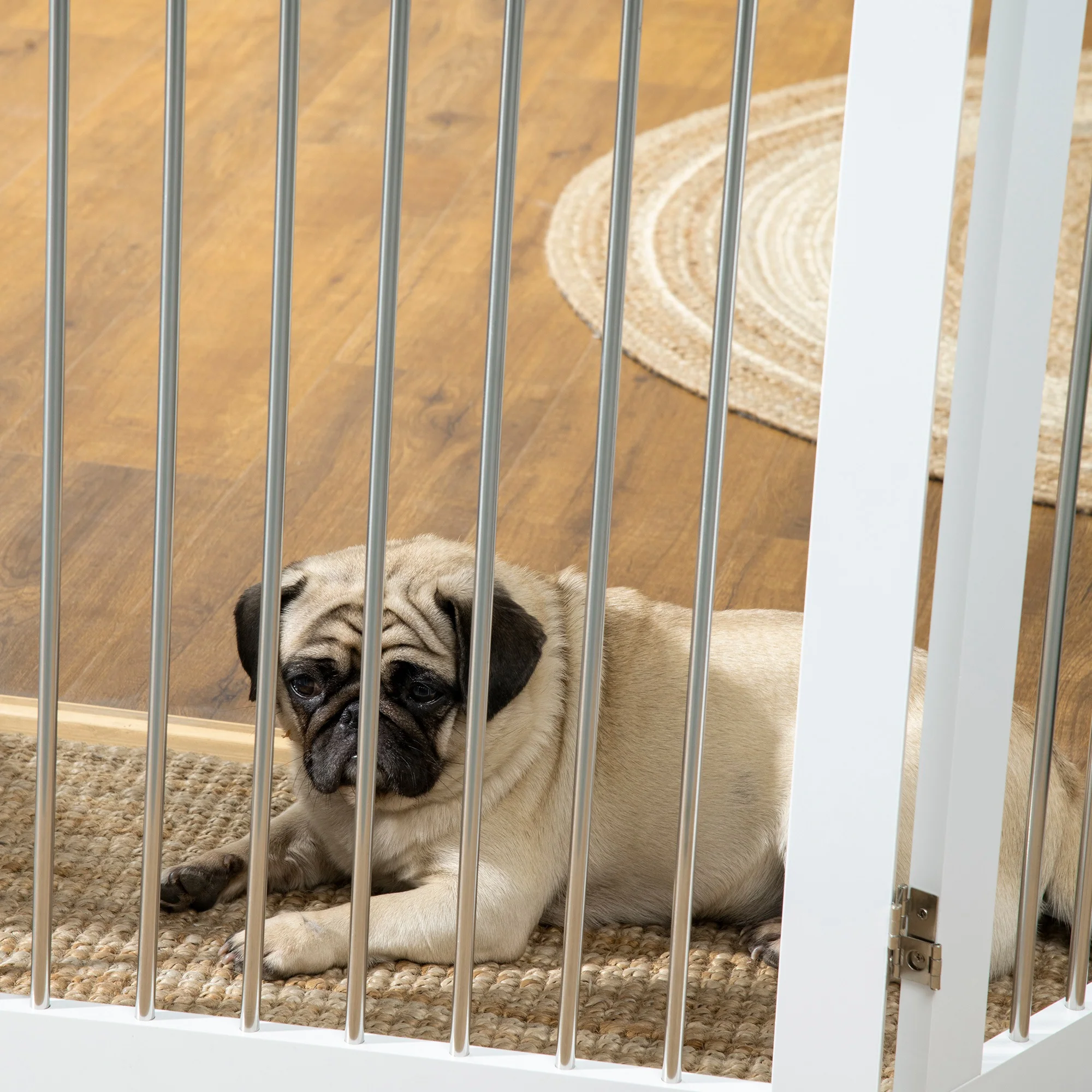 Pawhut Barrera De Seguridad Para Perros Plegable 154x30x80 Cm Con Soporte De Pie - Image 4