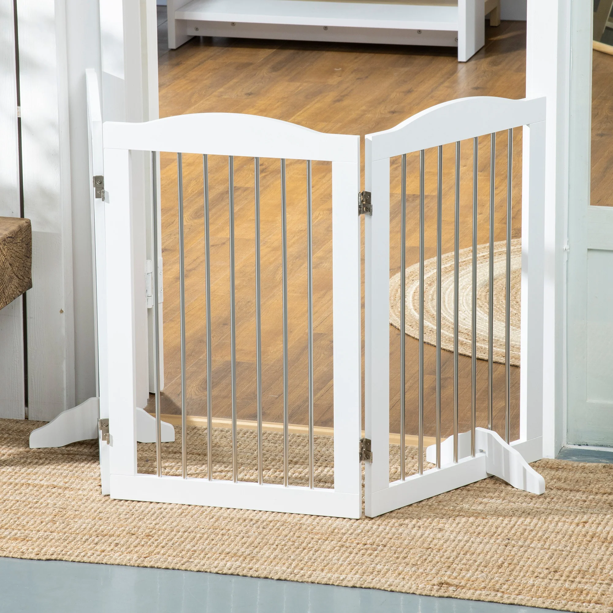 Pawhut Barrera De Seguridad Para Perros Plegable 154x30x80 Cm Con Soporte De Pie - Image 5
