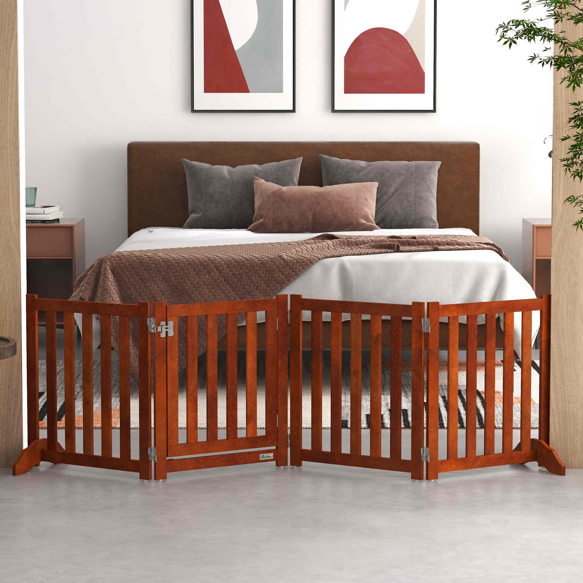 Pawhut Barrera De Seguridad Para Perros Plegable 205x30x60 Cm Con Soporte De Pie - Image 2