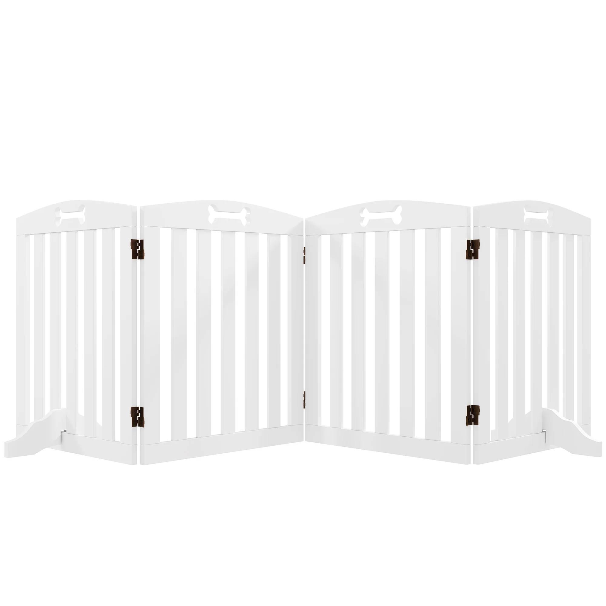 Pawhut Barrera De Seguridad Para Perros Plegable Con Pies Extraíbles Blanco
