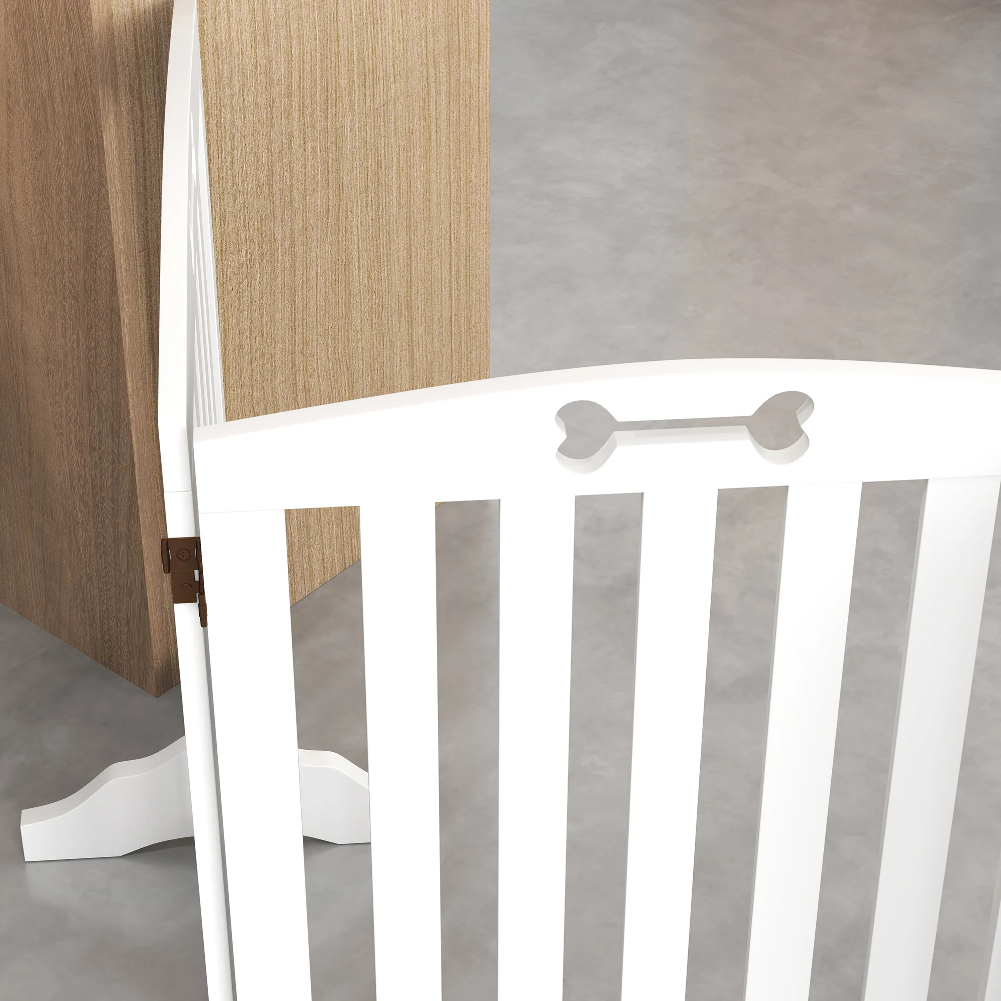 Pawhut Barrera De Seguridad Para Perros Plegable Con Pies Extraíbles Blanco - Image 4