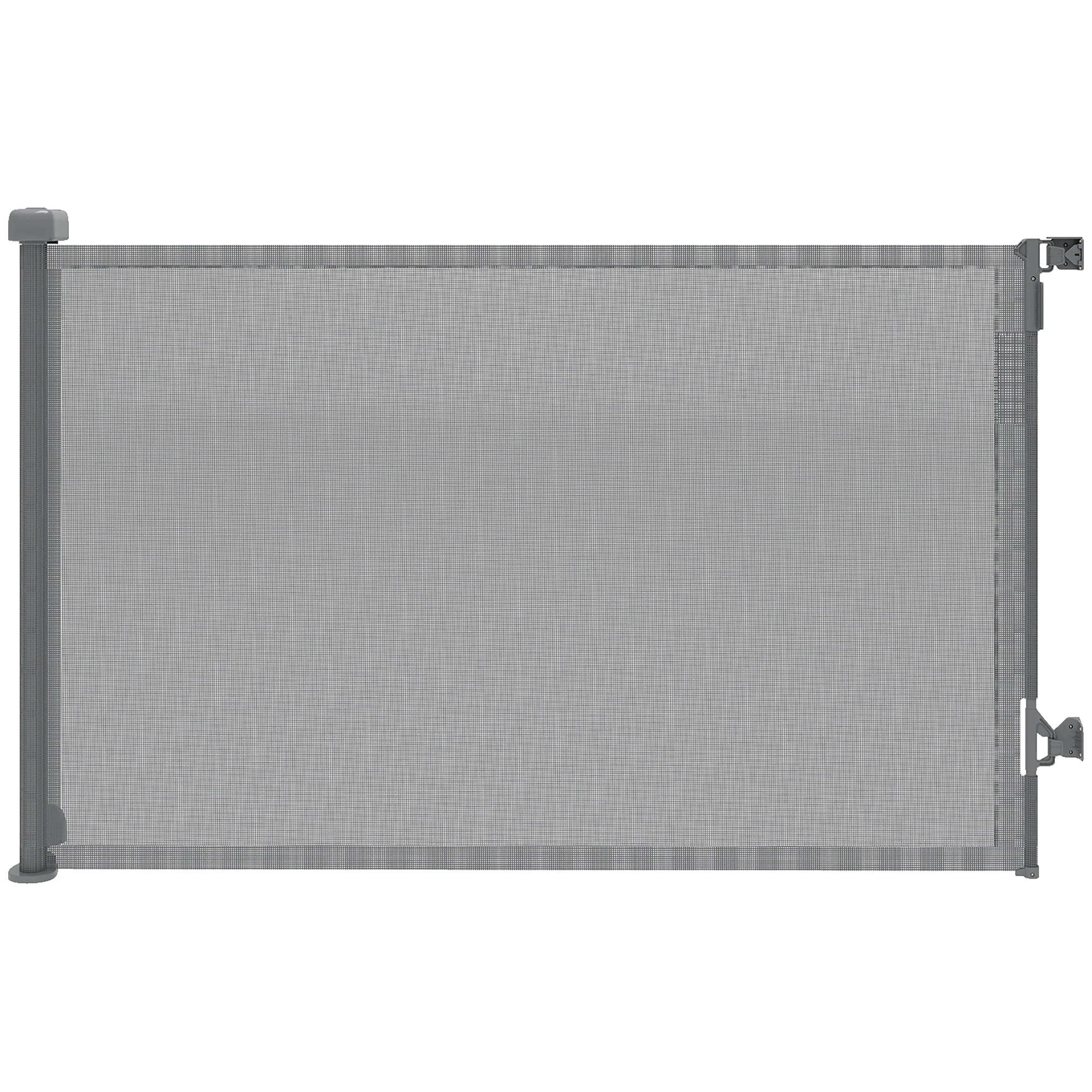 Pawhut Barrera De Seguridad Para Perros Retráctil Extensible Hasta 140 Cm Gris