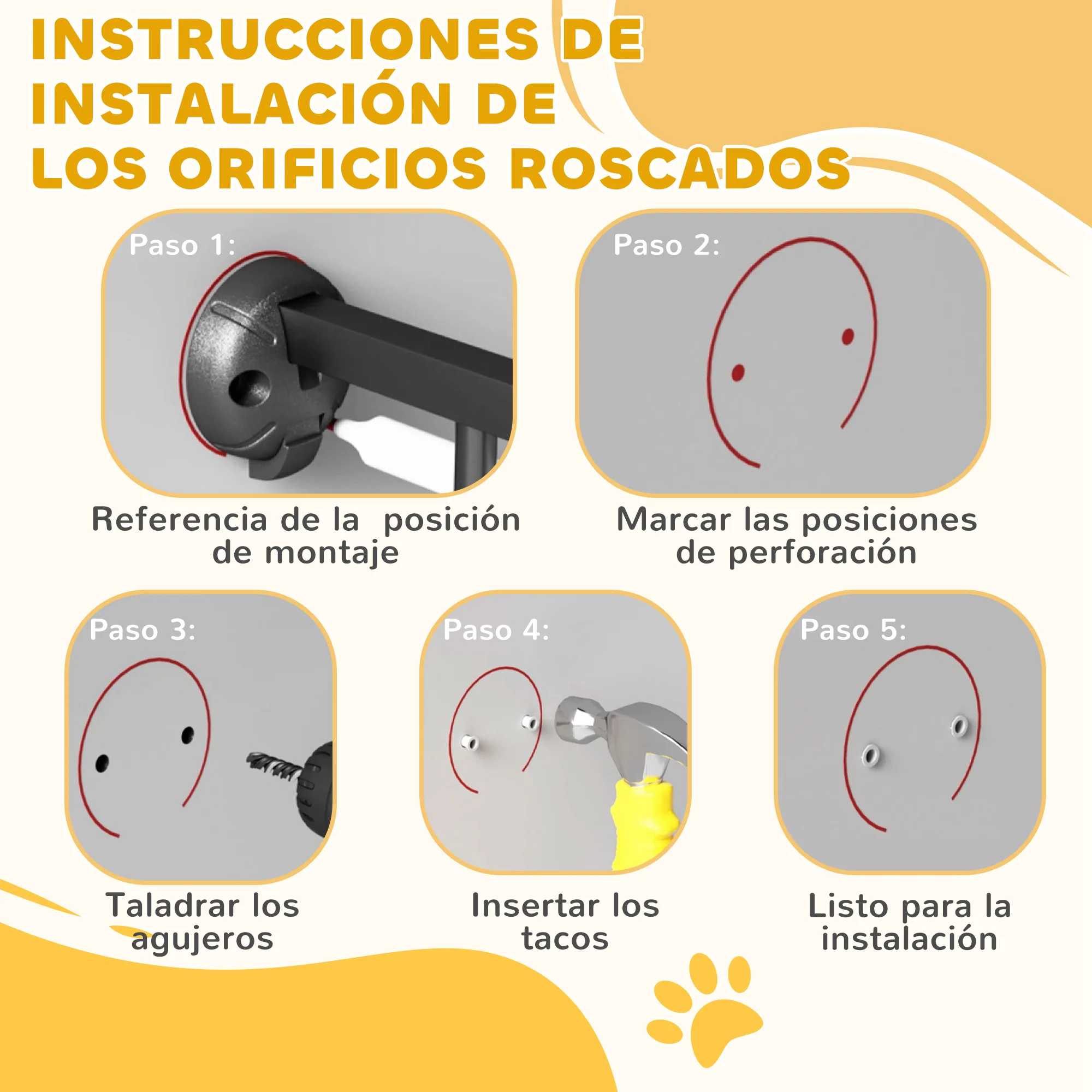 Pawhut Barrera Para Perros Plegable De Acero Con 3 Paneles 206x90cm Blanco - Image 4