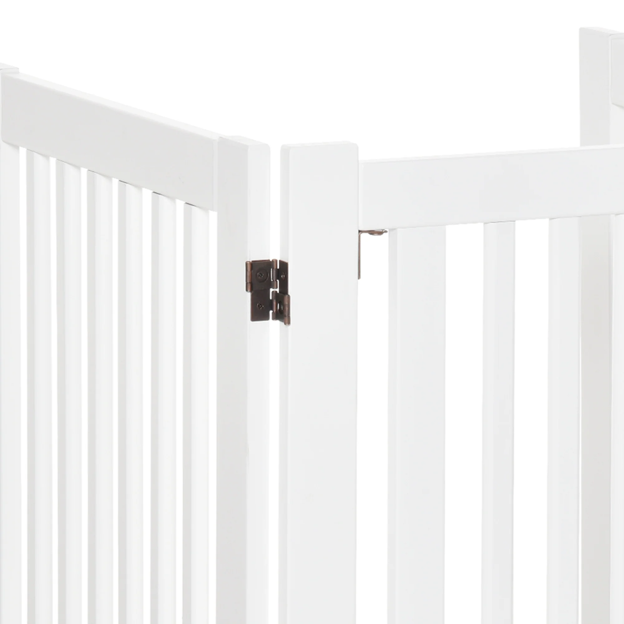 Pawhut Barrera Para Perros Plegable De Madera Con 1 Puerta 155x35,5x76 Cm Blanco - Image 4