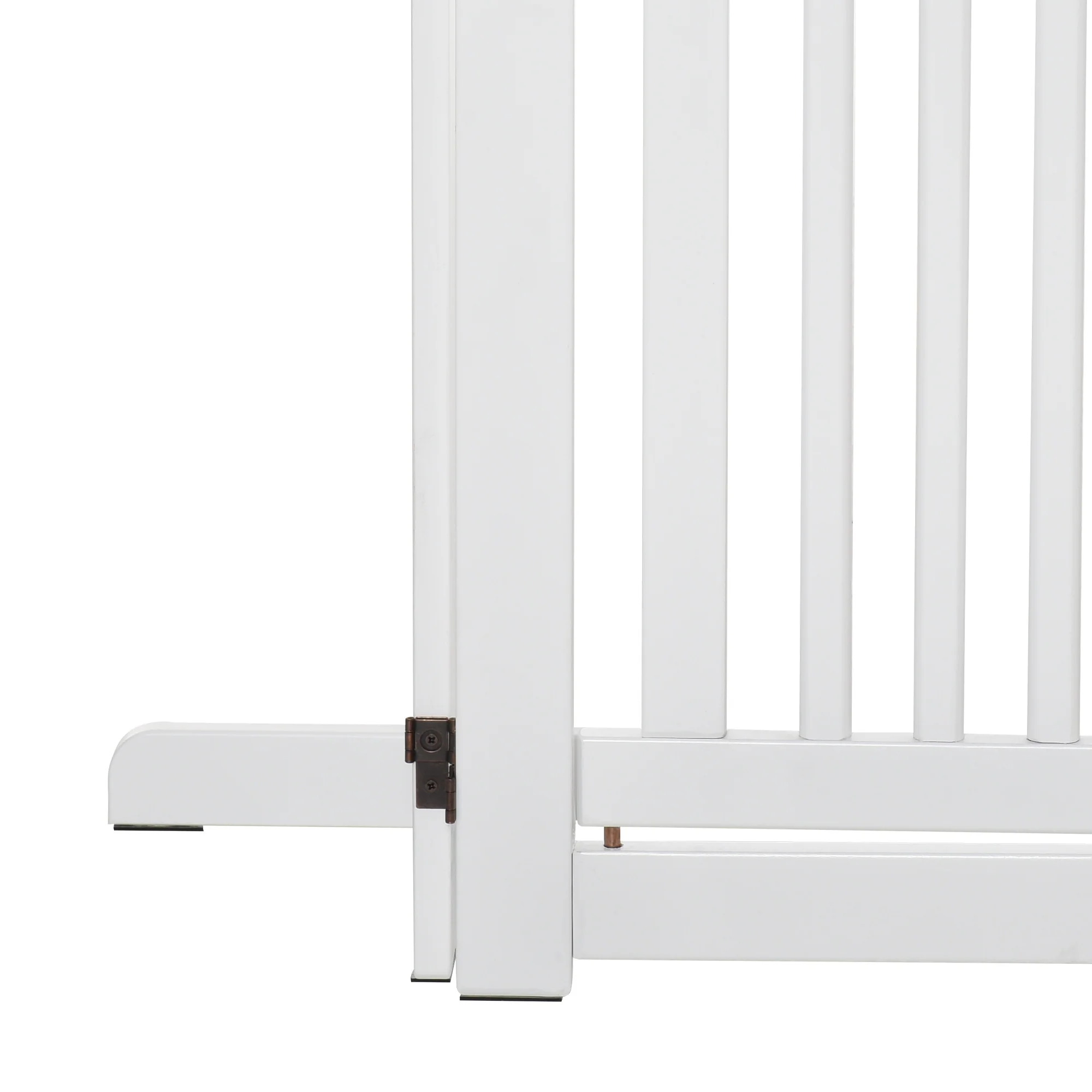 Pawhut Barrera Para Perros Plegable De Madera Con 1 Puerta 155x35,5x76 Cm Blanco - Image 5