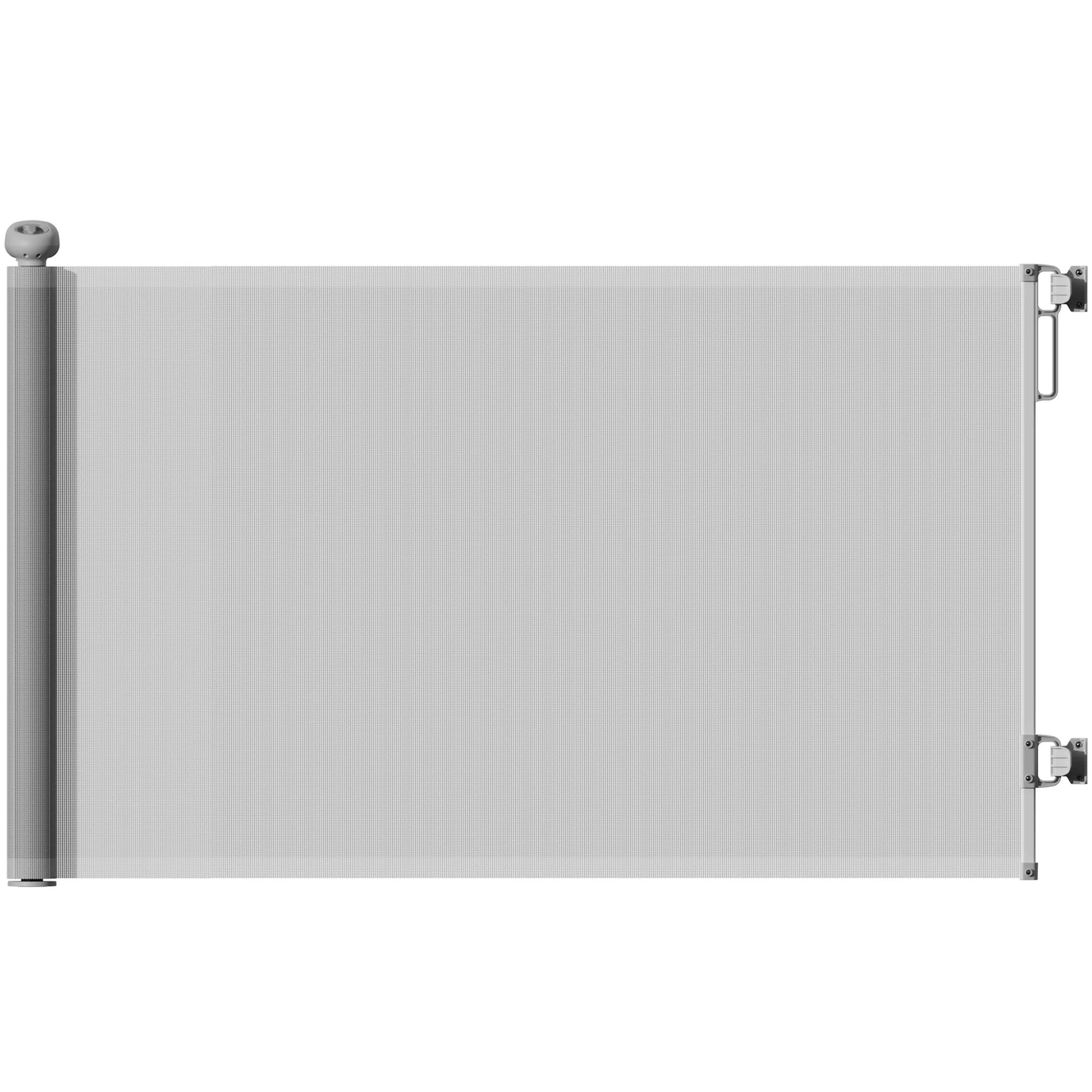 Pawhut Barrera Para Perros Retráctil 0-140 Cm Con Interruptor De Cierre Gris