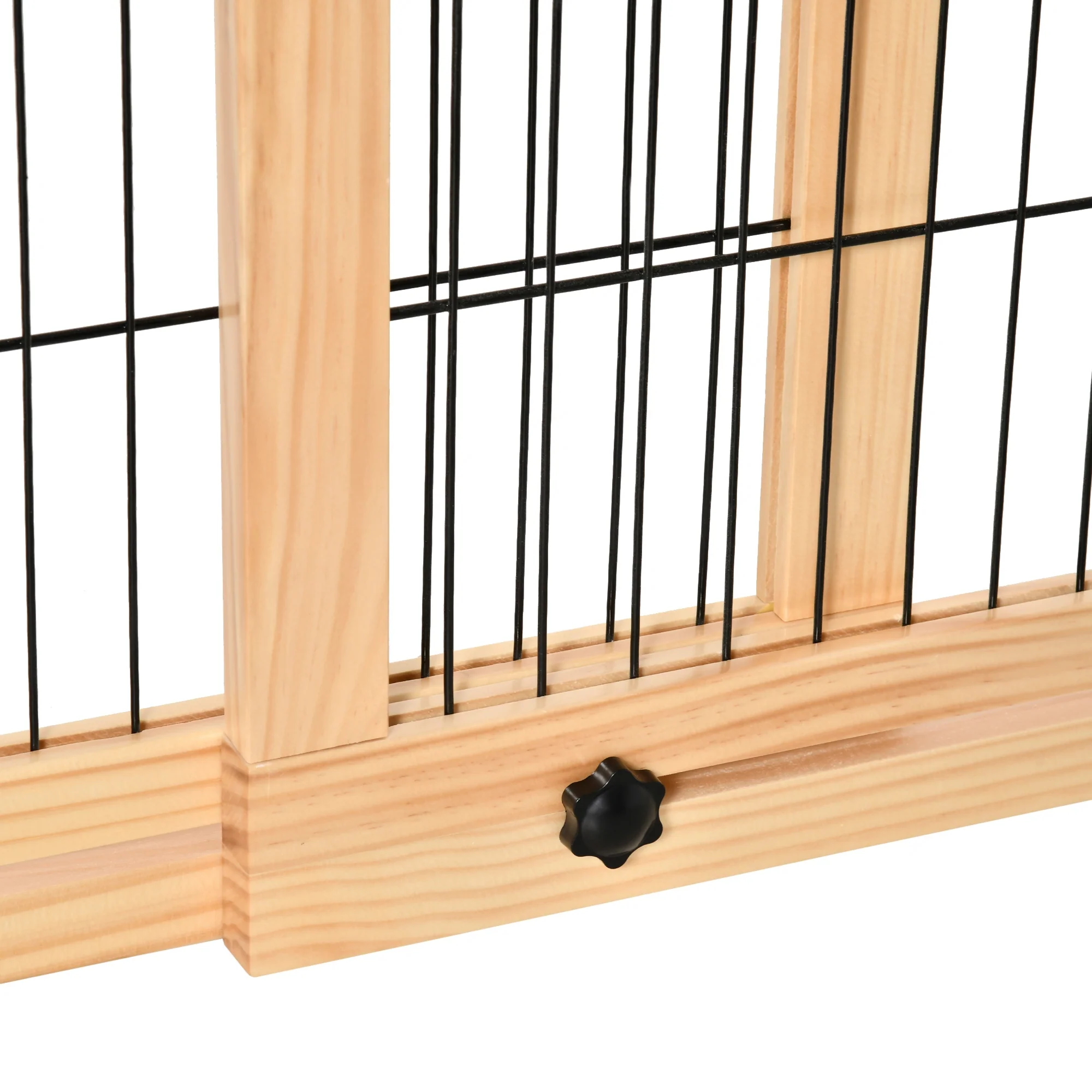 Pawhut Barrera Seguridad Perros De Madera Extensible 104-180 Cm Puerta Escalera - Image 5