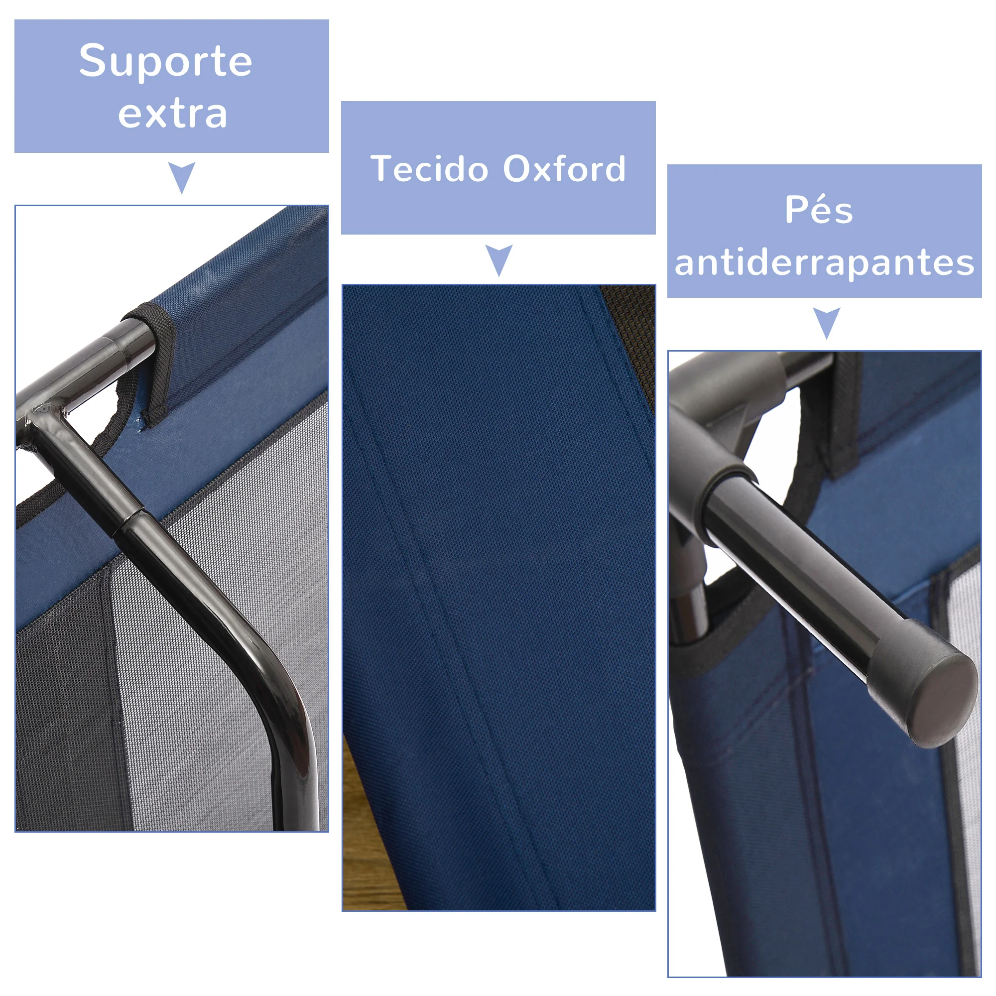 Pawhut Cama Elevada Para Perros Interior Y Exterior 91,5x76,2x18 Cm Azul - Image 6