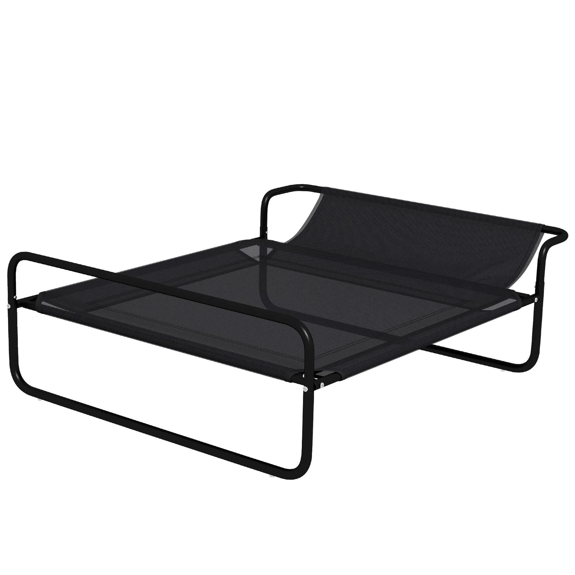Pawhut Cama Elevada Para Perros Refrescante Y Transpirable 106x81x33 Cm Negro