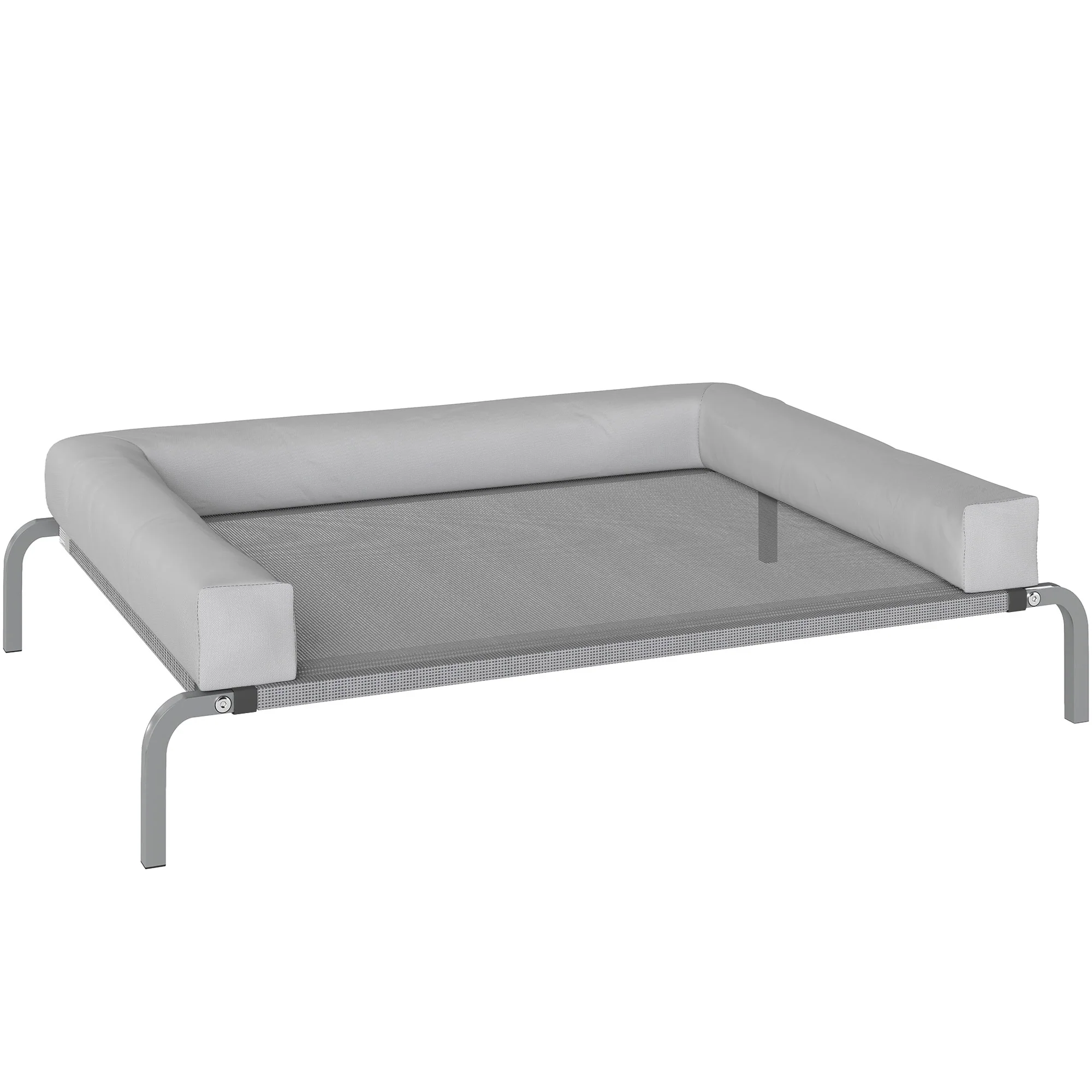 Pawhut Cama Elevada Para Perros Transpirable Con Refuerzos Extraíbles Gris Claro
