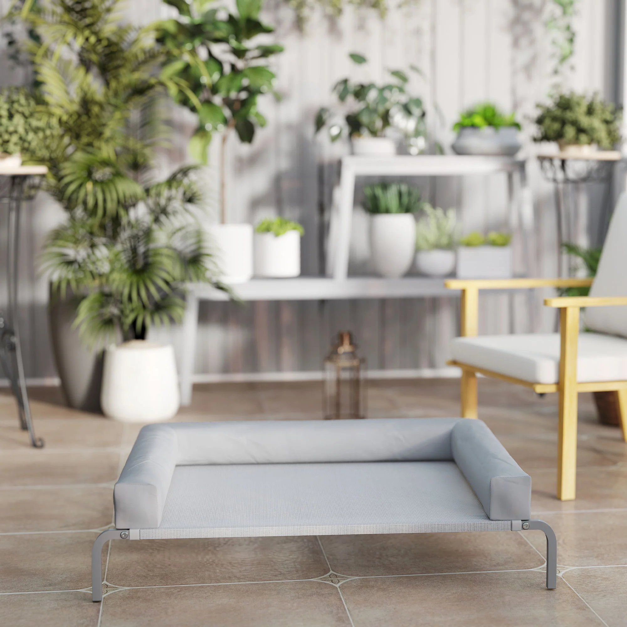 Pawhut Cama Elevada Para Perros Transpirable Con Refuerzos Extraíbles Gris Claro - Image 5