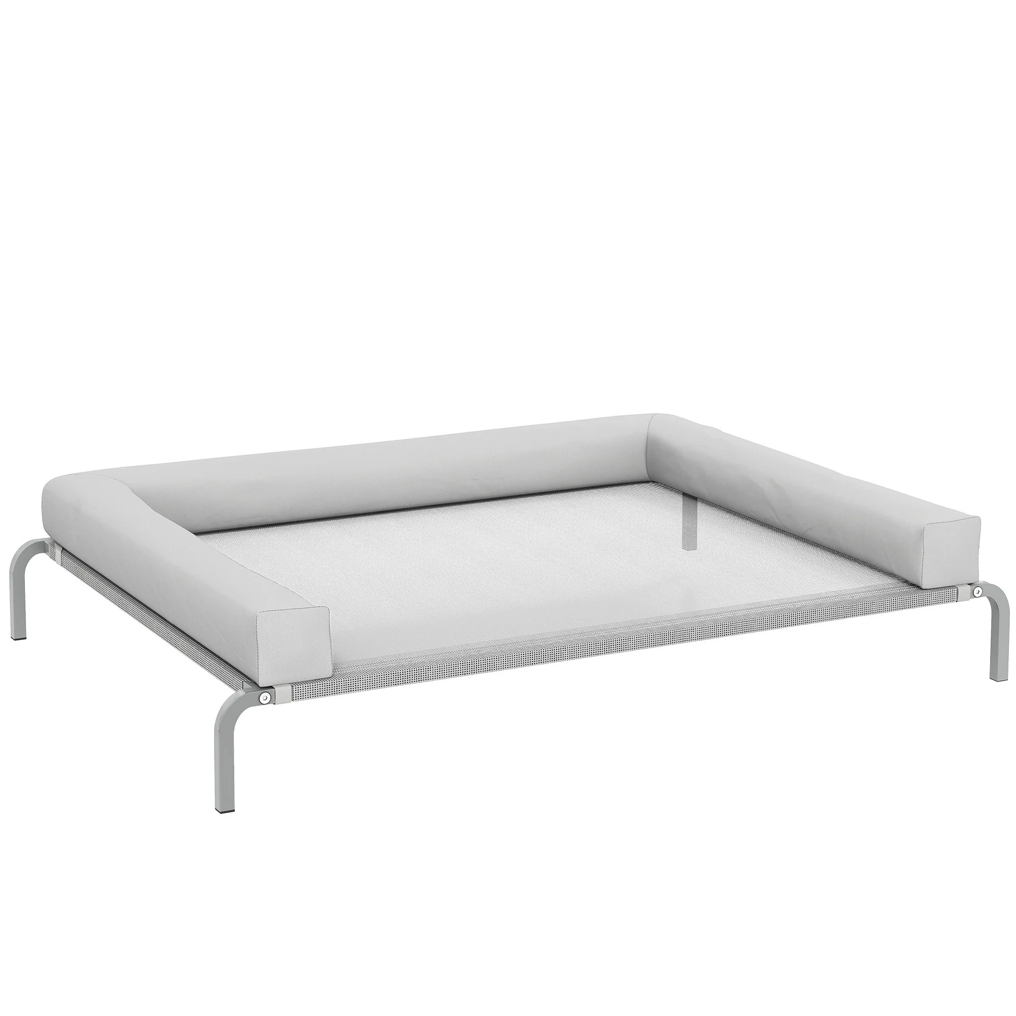 Pawhut Cama Elevada Para Perros Transpirable Con Refuerzos Extraíbles Gris Claro