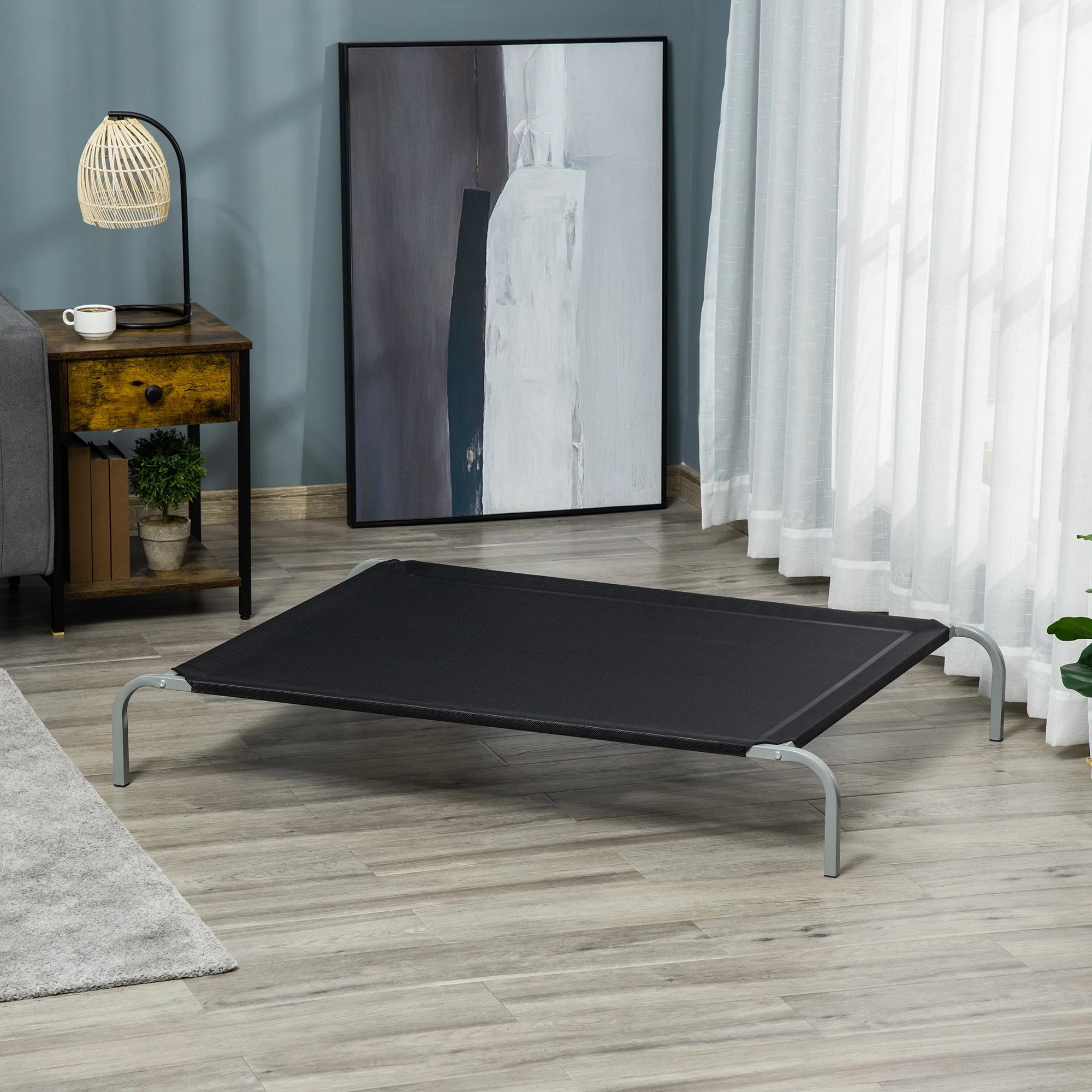 Pawhut Cama Elevada Perros Transpirable Para Interiores Y Exterior 130x90x20 Cm - Image 2