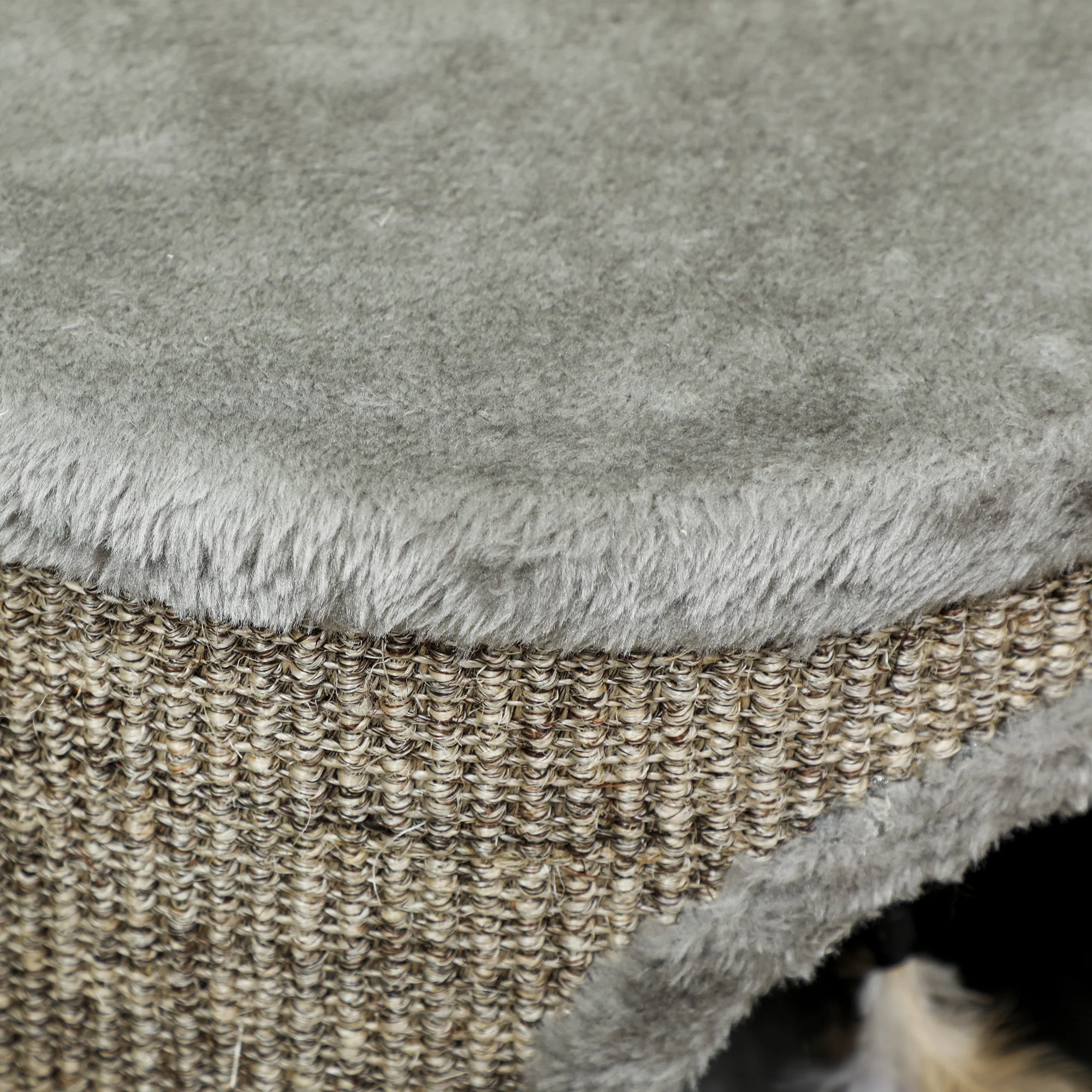 Pawhut Casa Para Gatos 3 En 1 Taburete Reposapiés 36x36x38 Cm Gris - Image 4