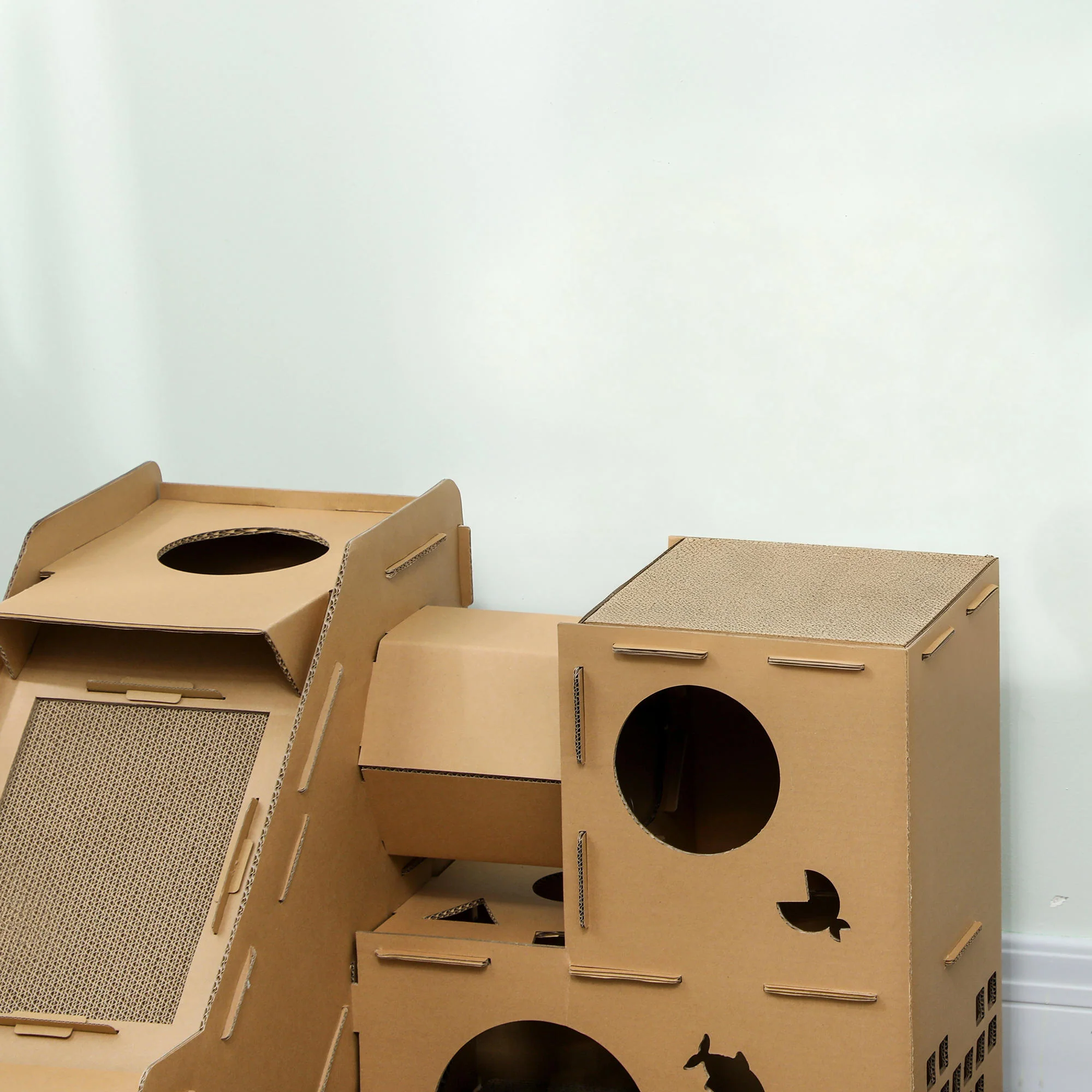 Pawhut Casa Para Gatos De Cartón Forma Castillo 2 Niveles Con 3 Zonas De Rascado - Image 5