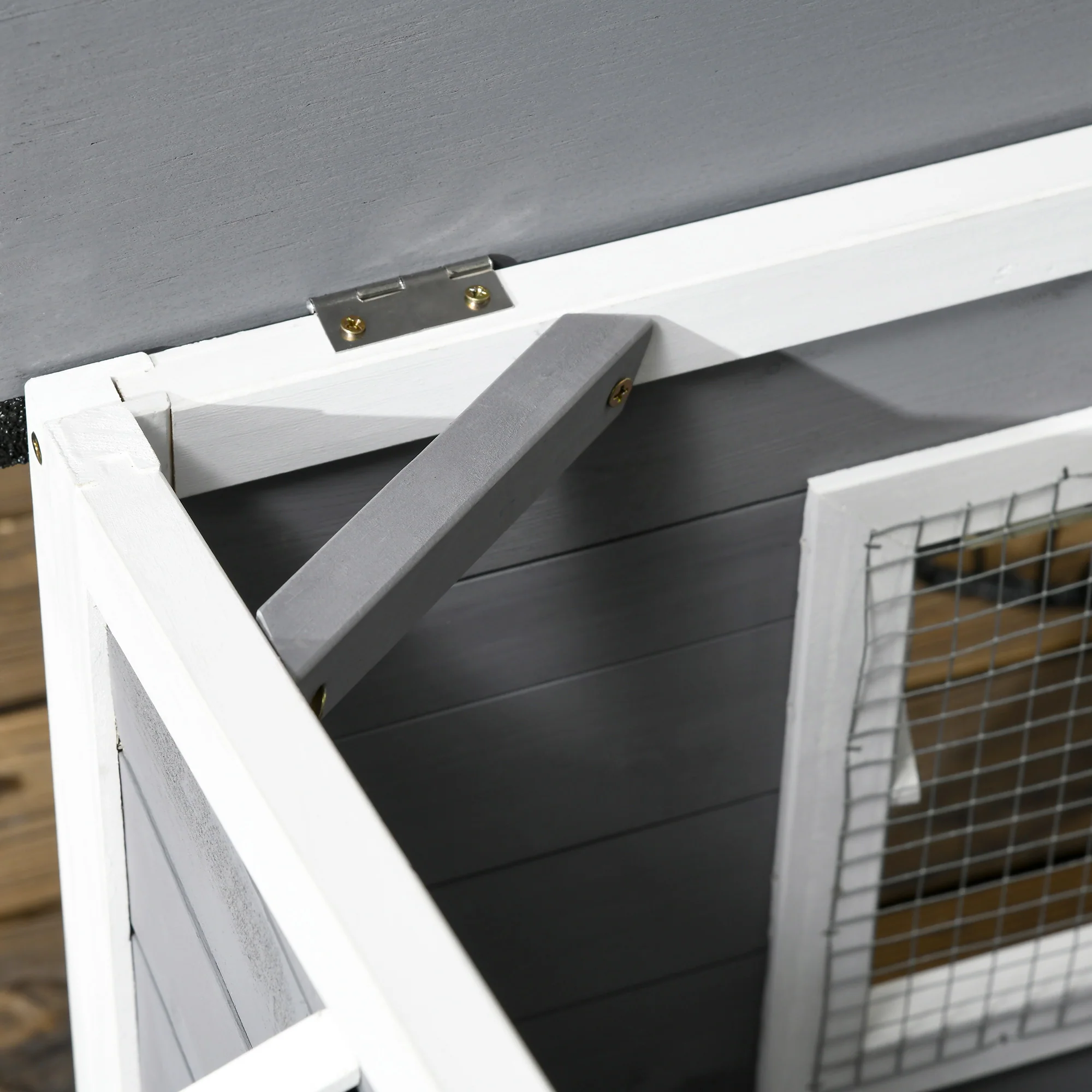 Pawhut Caseta Para Perros De Exterior Con Techo Asfáltico 97x72x65 Cm Gris - Image 5