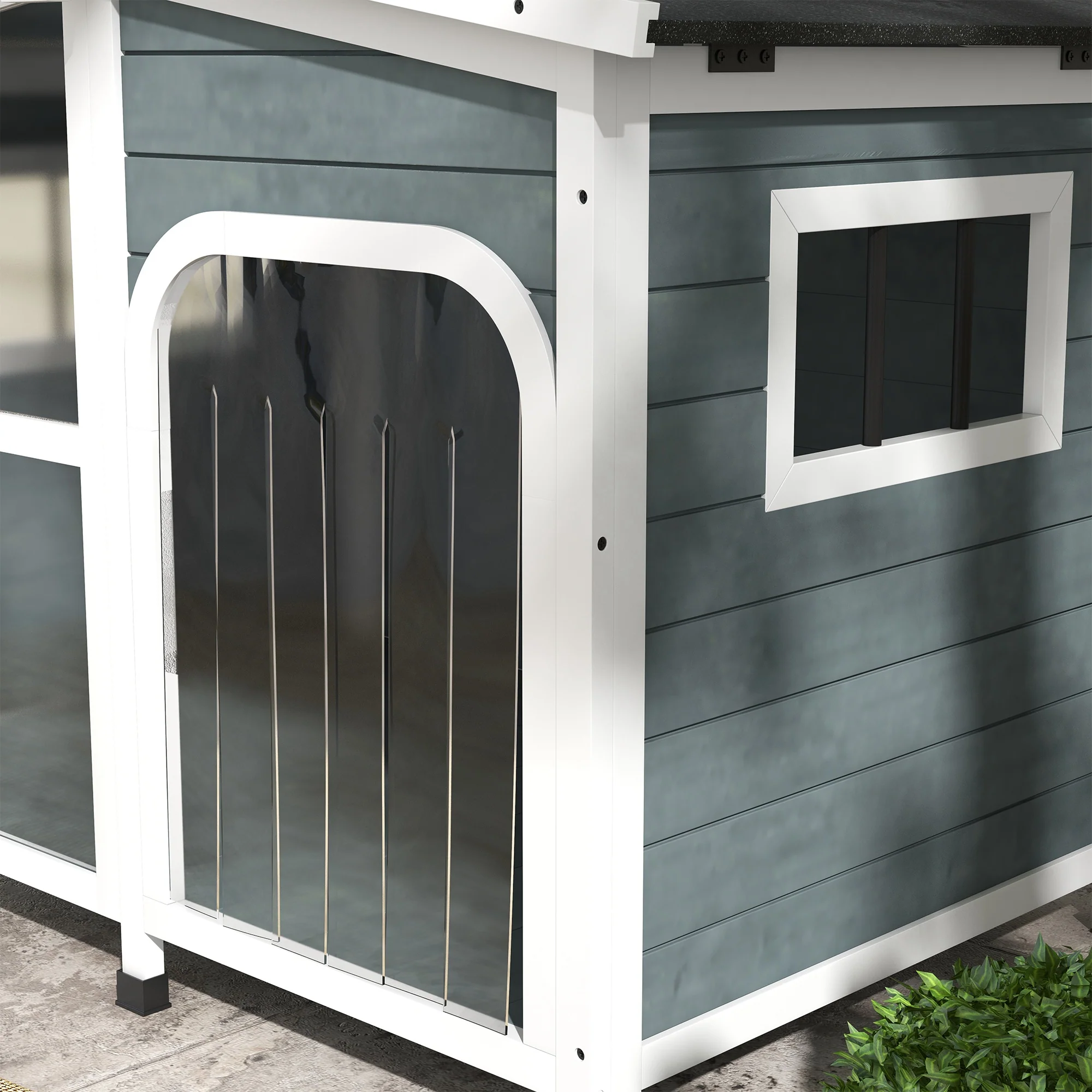 Pawhut Caseta Para Perros Pequeños De Madera 101x66,5x70,5 Cm Gris Oscuro - Image 5
