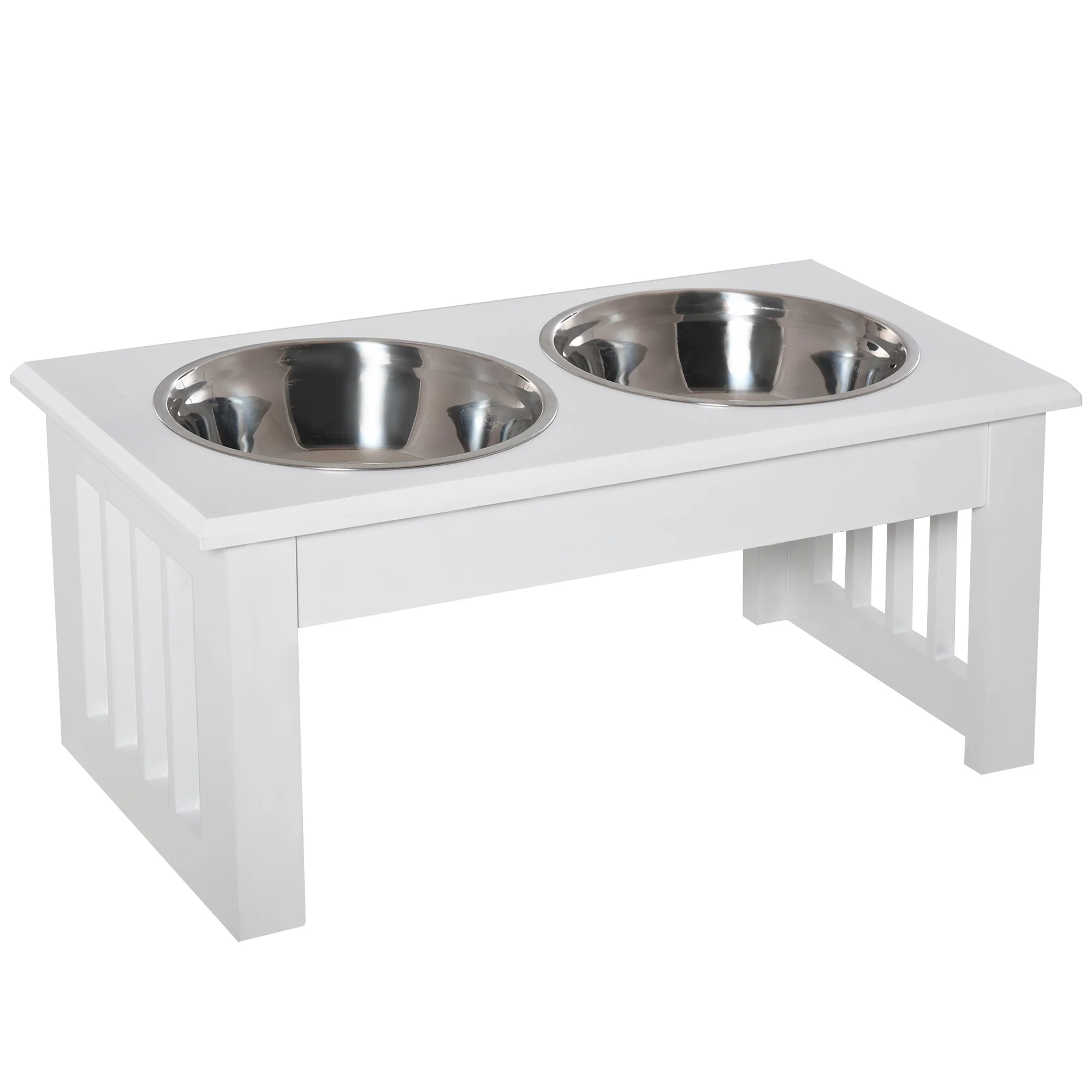Pawhut Comedero Elevado Para Perros Con 2 Cuencos Extraíbles Y Soporte Acero