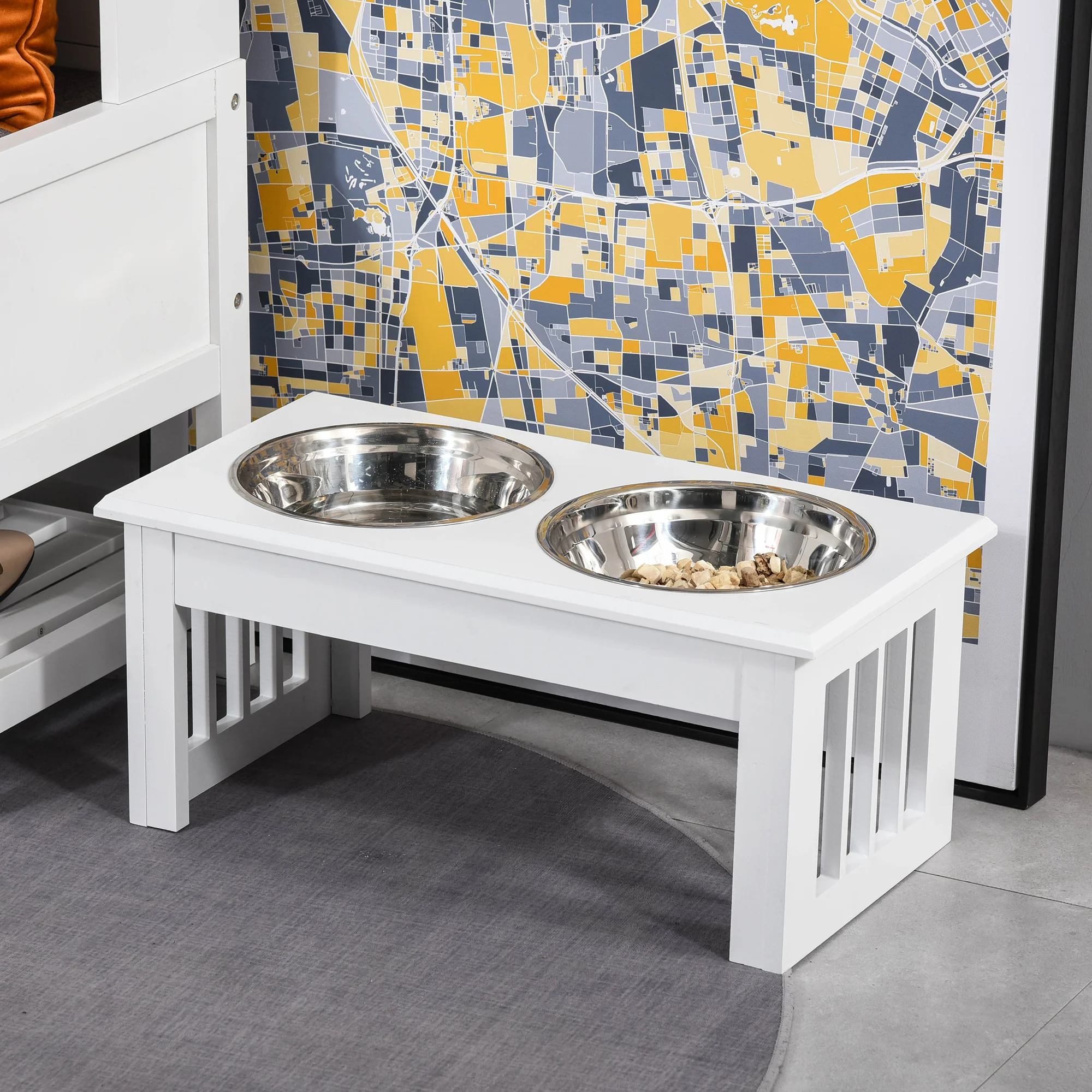 Pawhut Comedero Elevado Para Perros Con 2 Cuencos Extraíbles Y Soporte Acero - Image 2