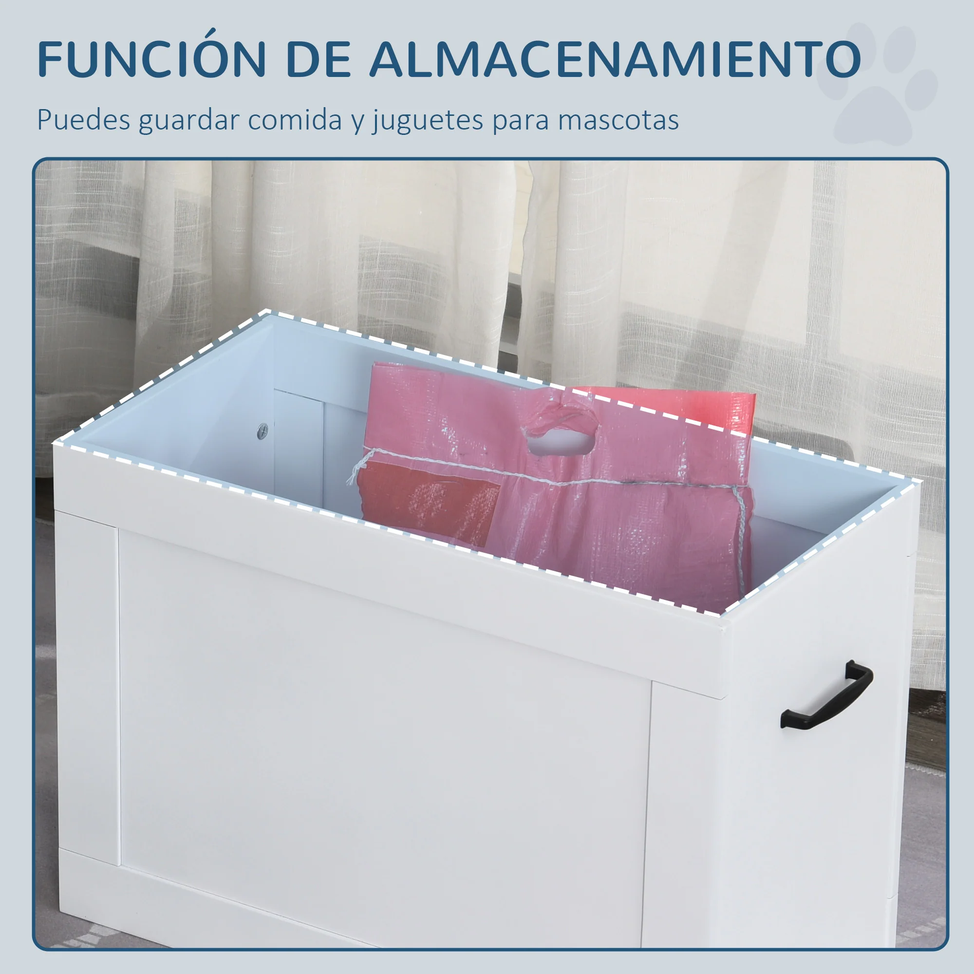 Pawhut Comedero Elevado Para Perros Con 2 Tazones 60x30x41 Cm Blanco - Image 4